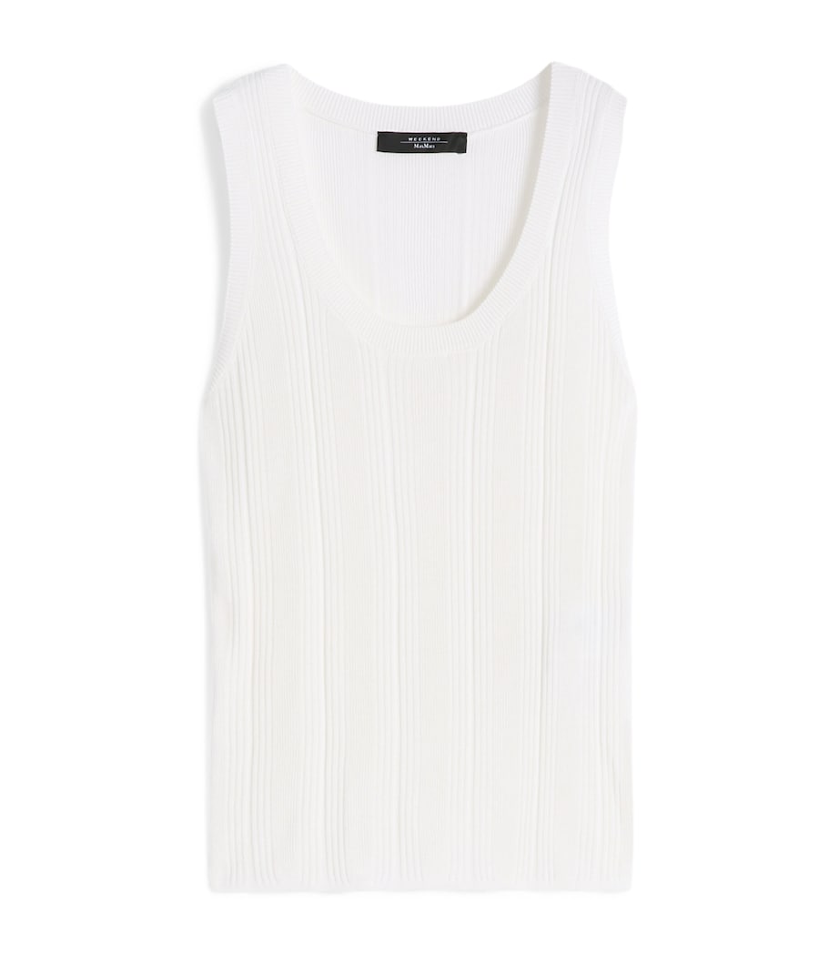 Weekend Max Mara Womens Rib-Knit Tank Top White Image 1