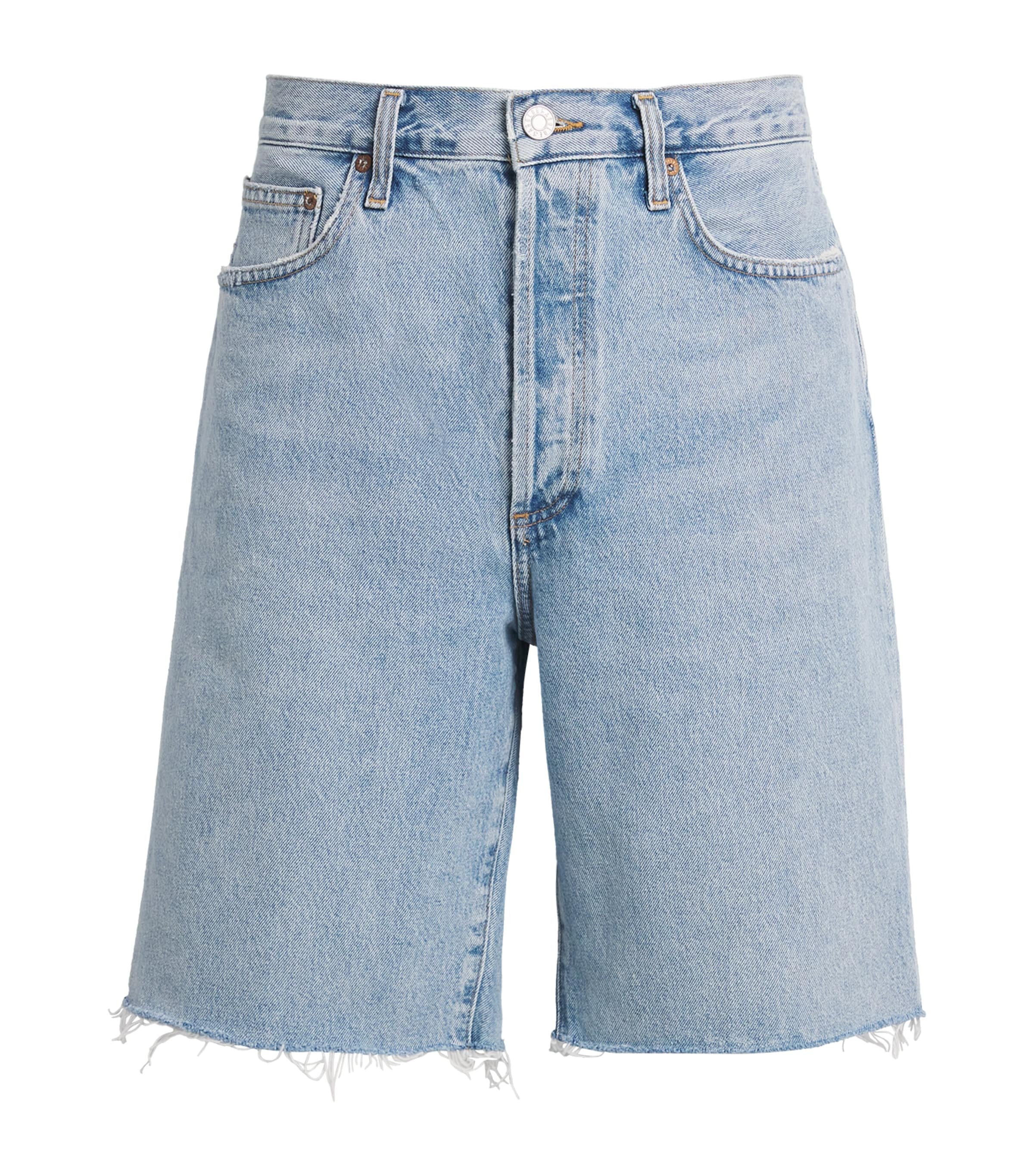 Agolde Anson Denim Shorts In Blue