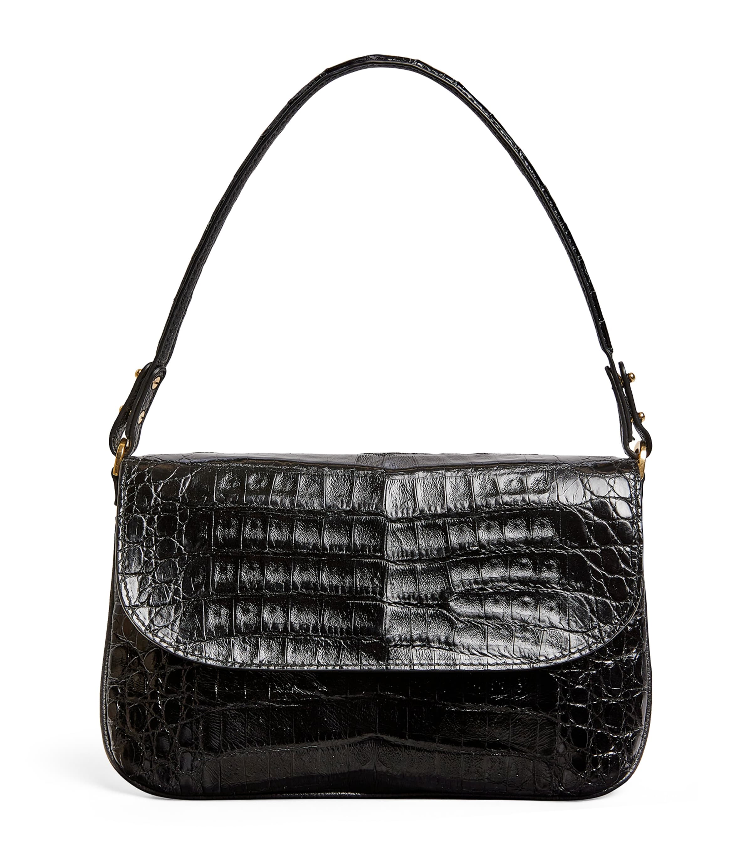 Maria Oliver Crocodile Luisa Shoulder Bag Black Bk Image 1