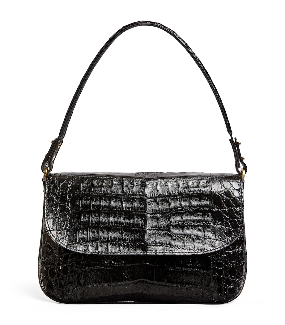 Maria Oliver Crocodile Luisa Shoulder Bag Black Bk Image 1