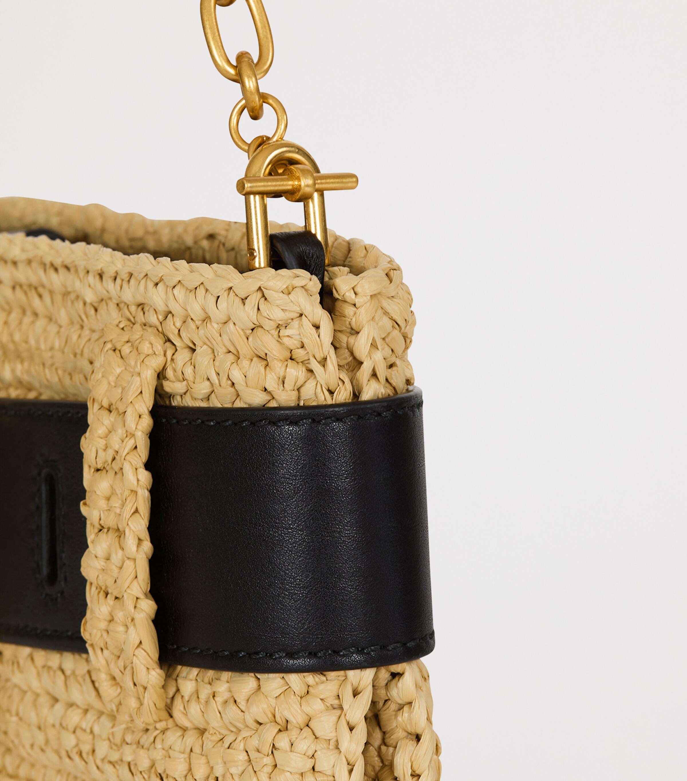 Balmain Faux Raffia Anthem Clutch Bag Gte Naturel / Noir Image 9