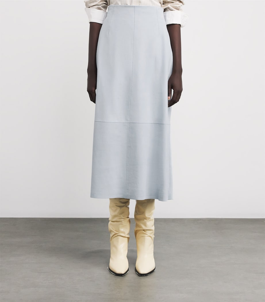 Suede A-Line Midi Skirt GLACIER BLUE Image 3