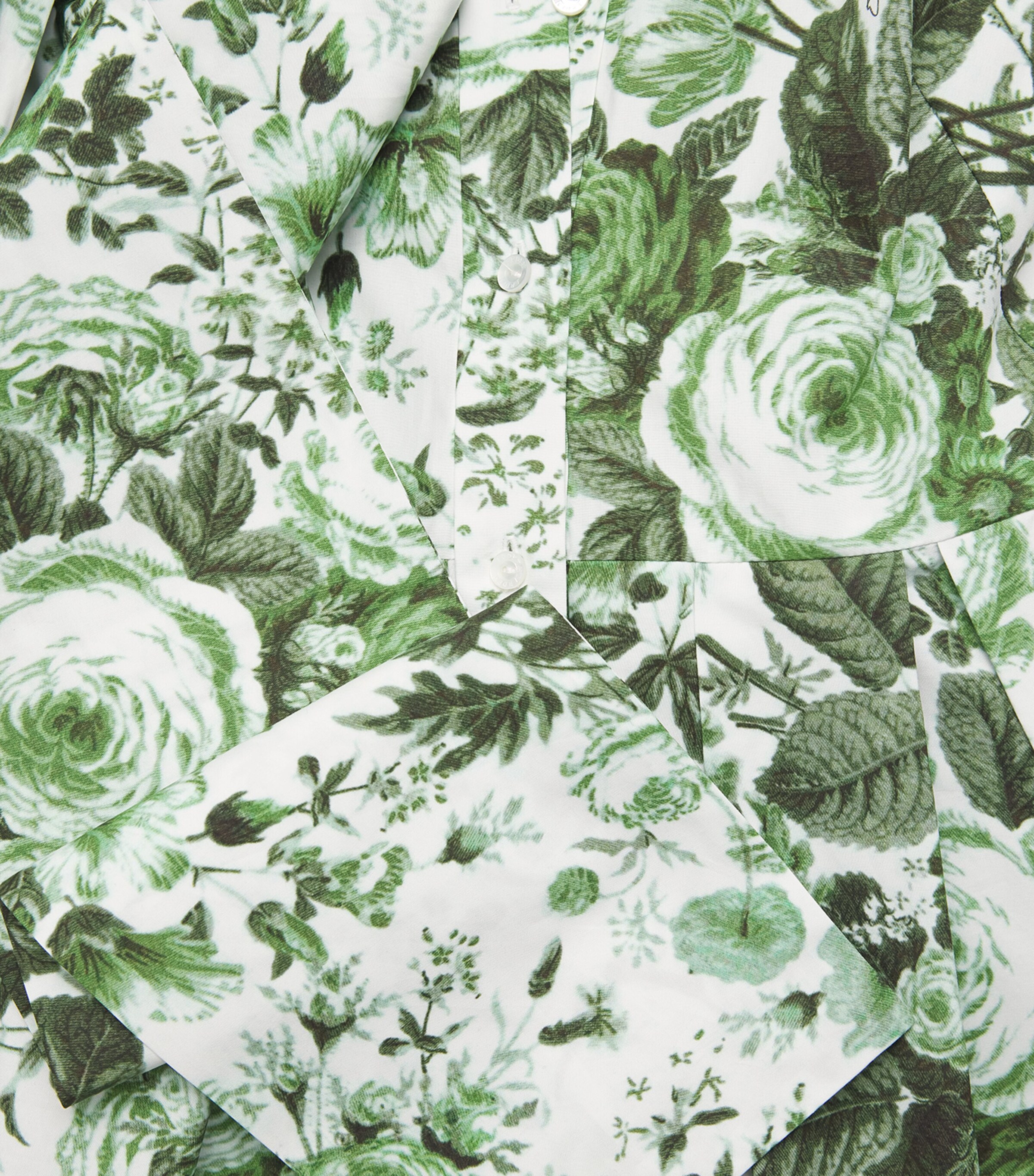 Erdem Womens Organic Cotton Floral Midi Shirt Dress Atknson Floral Green Image 6