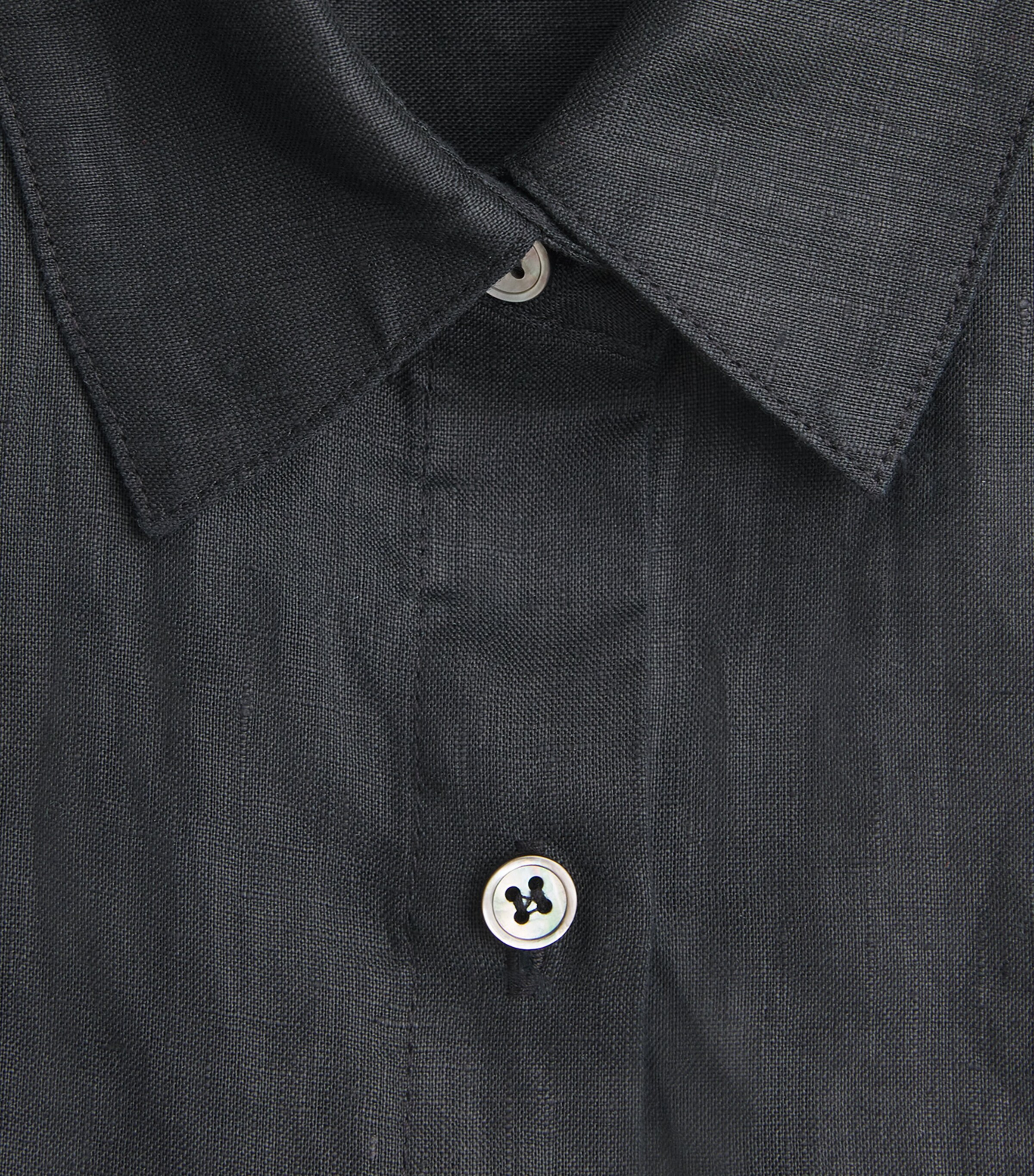 Theory Womens Linen Cinched Shirt Black Image 6