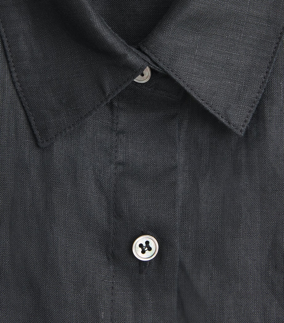 Theory Womens Linen Cinched Shirt Black Image 6