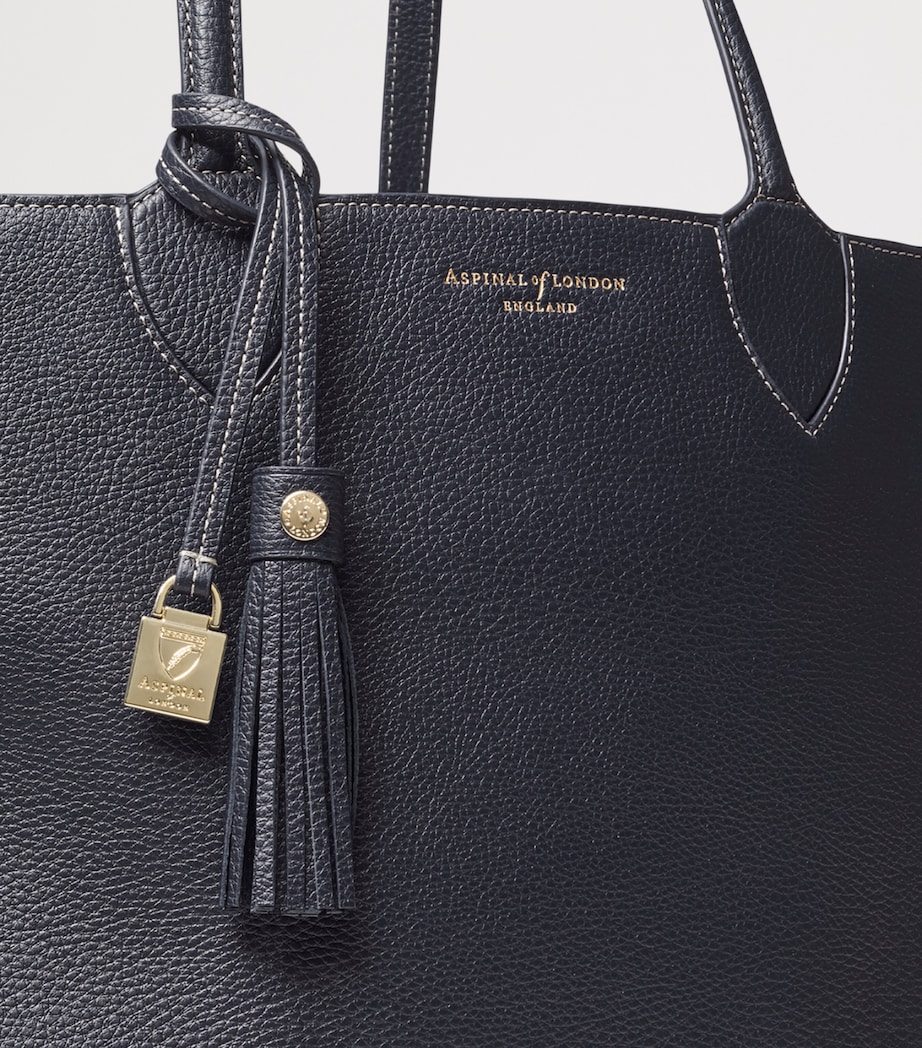Aspinal Of London Leather Hudson Tote Bag Navy Image 5