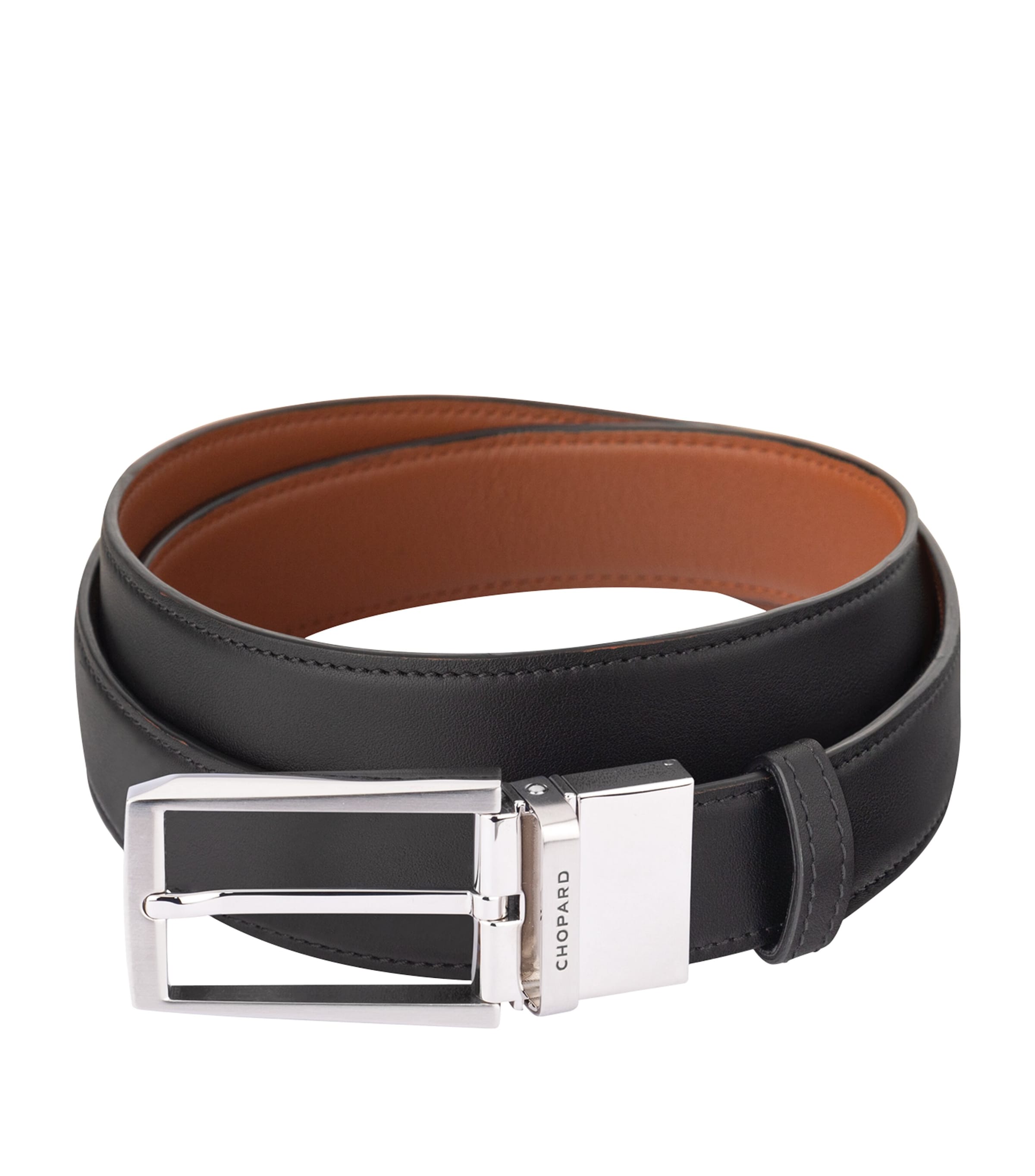 Leather Reversible Belt BLACK/COGNAC Image 1