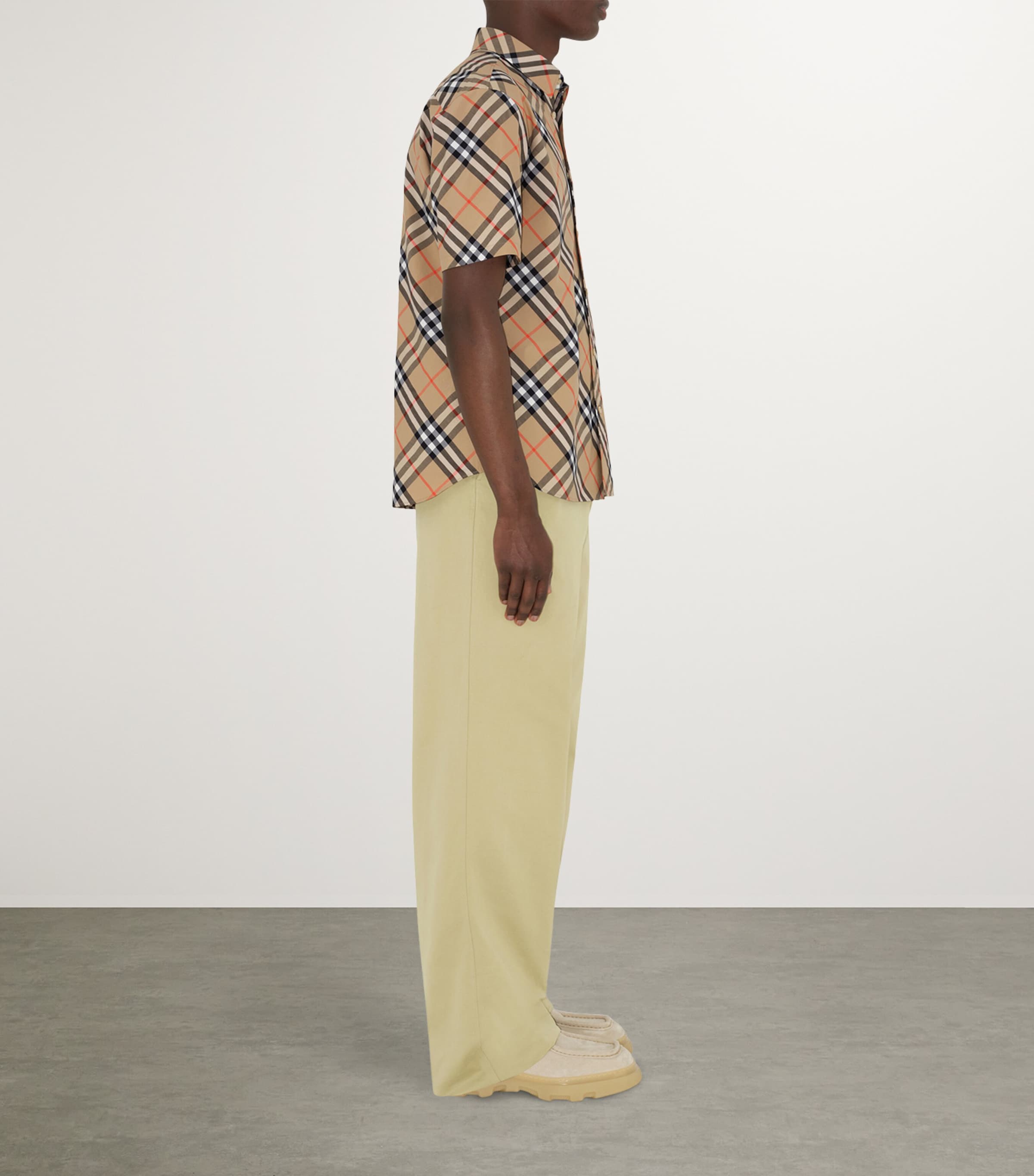 Organic Cotton Short-Sleeve Check Shirt SAND IP CHECK Image 3