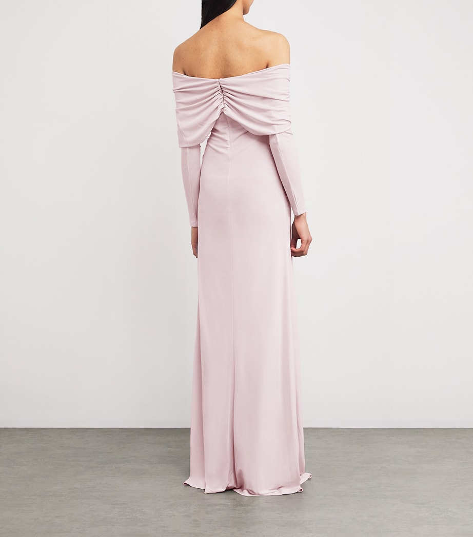 Jersey Shawl Gown CHALKY PINK Image 3