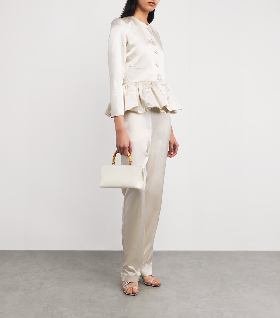 Satin Peplum Jacket IVORY Image 2