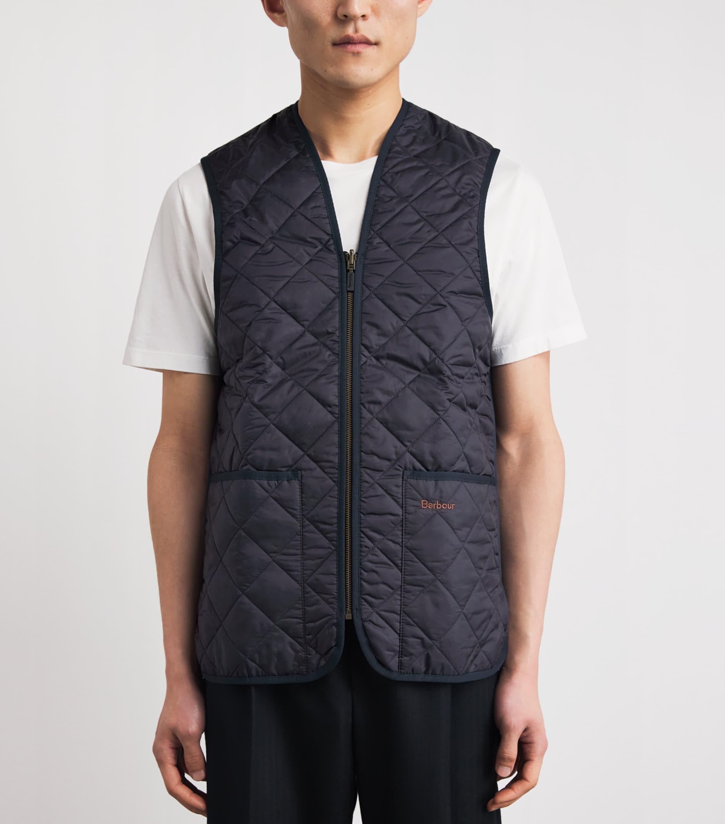 Barbour Mens Quilted Zip-In Gilet Liner Navy Image 4