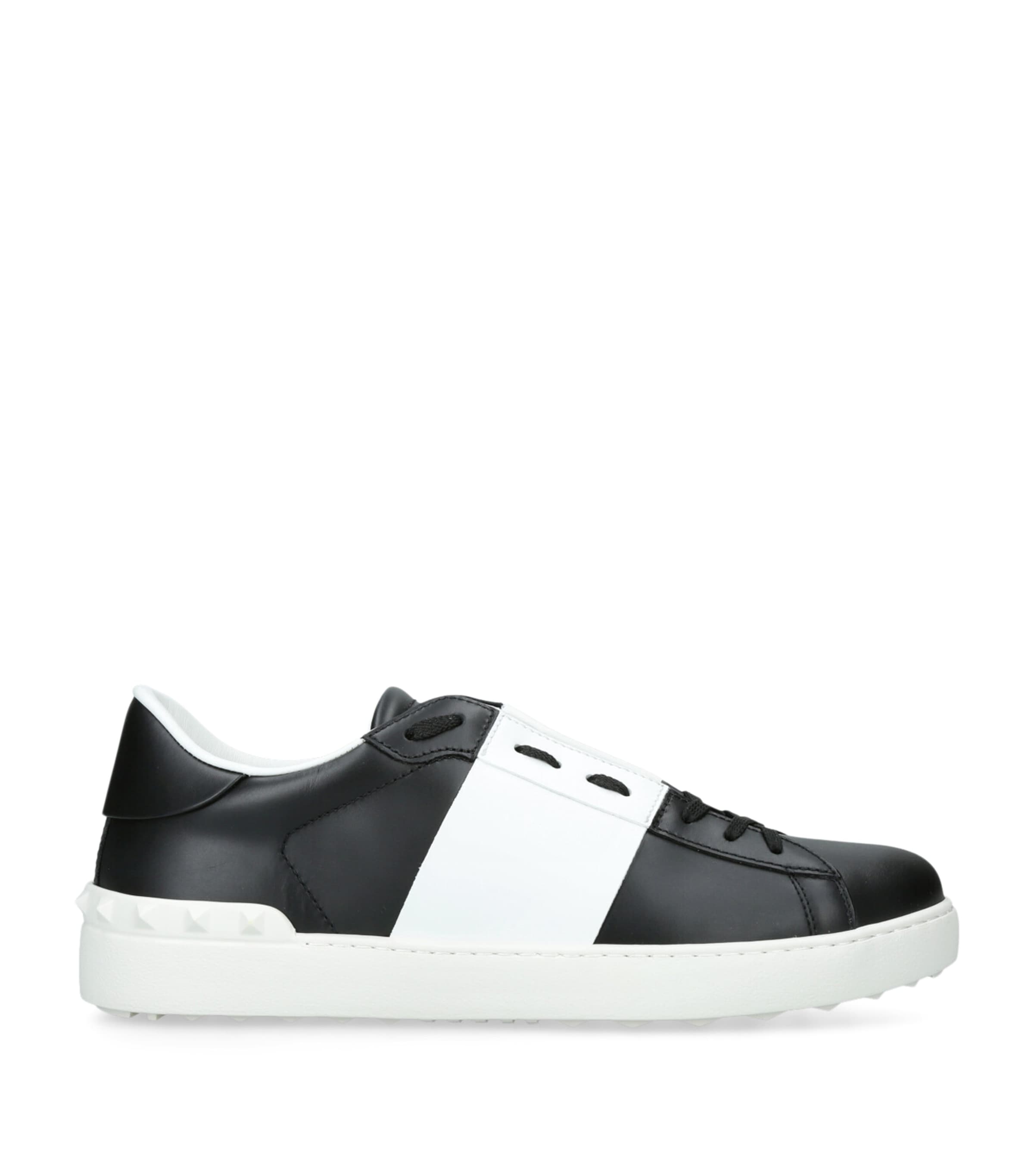 Leather Open Sneakers BLK/WHITE Image 1