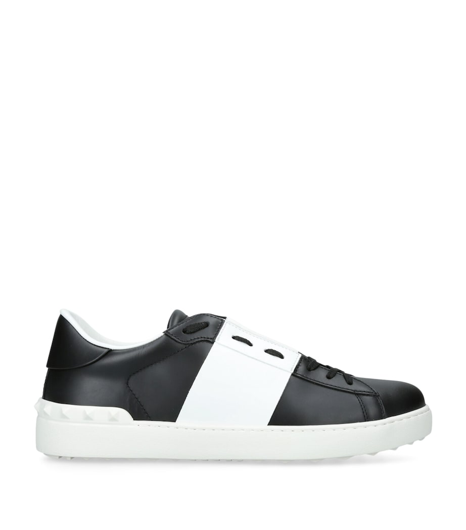 Leather Open Sneakers BLK/WHITE Image 1