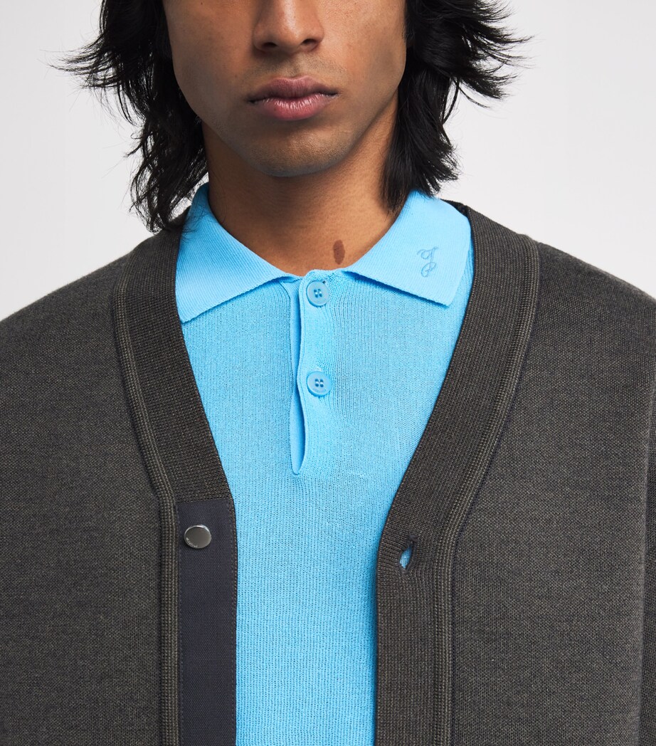 Cotton-Blend Tricot Polo Shirt 330-BLUE Image 6