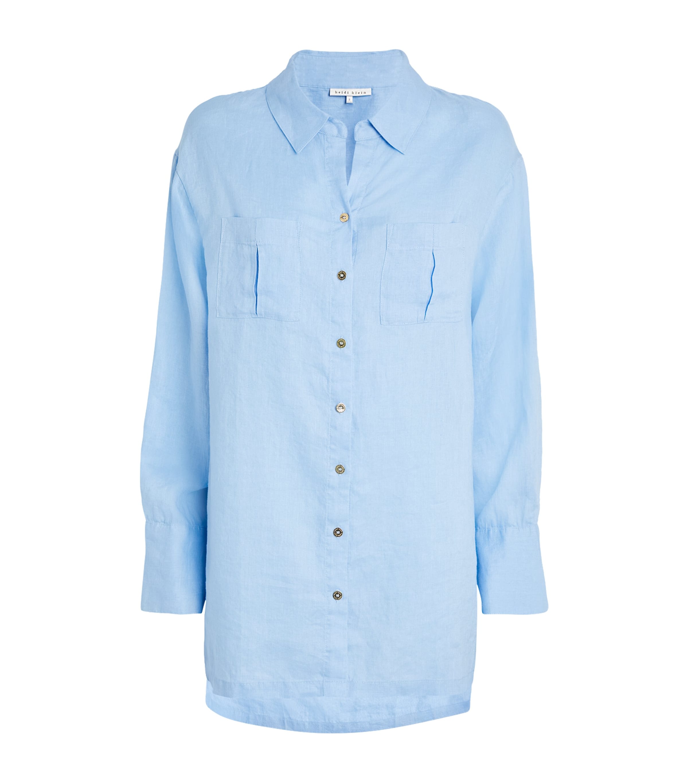 Shop Heidi Klein Linen Hydra Beach Shirt In Blue