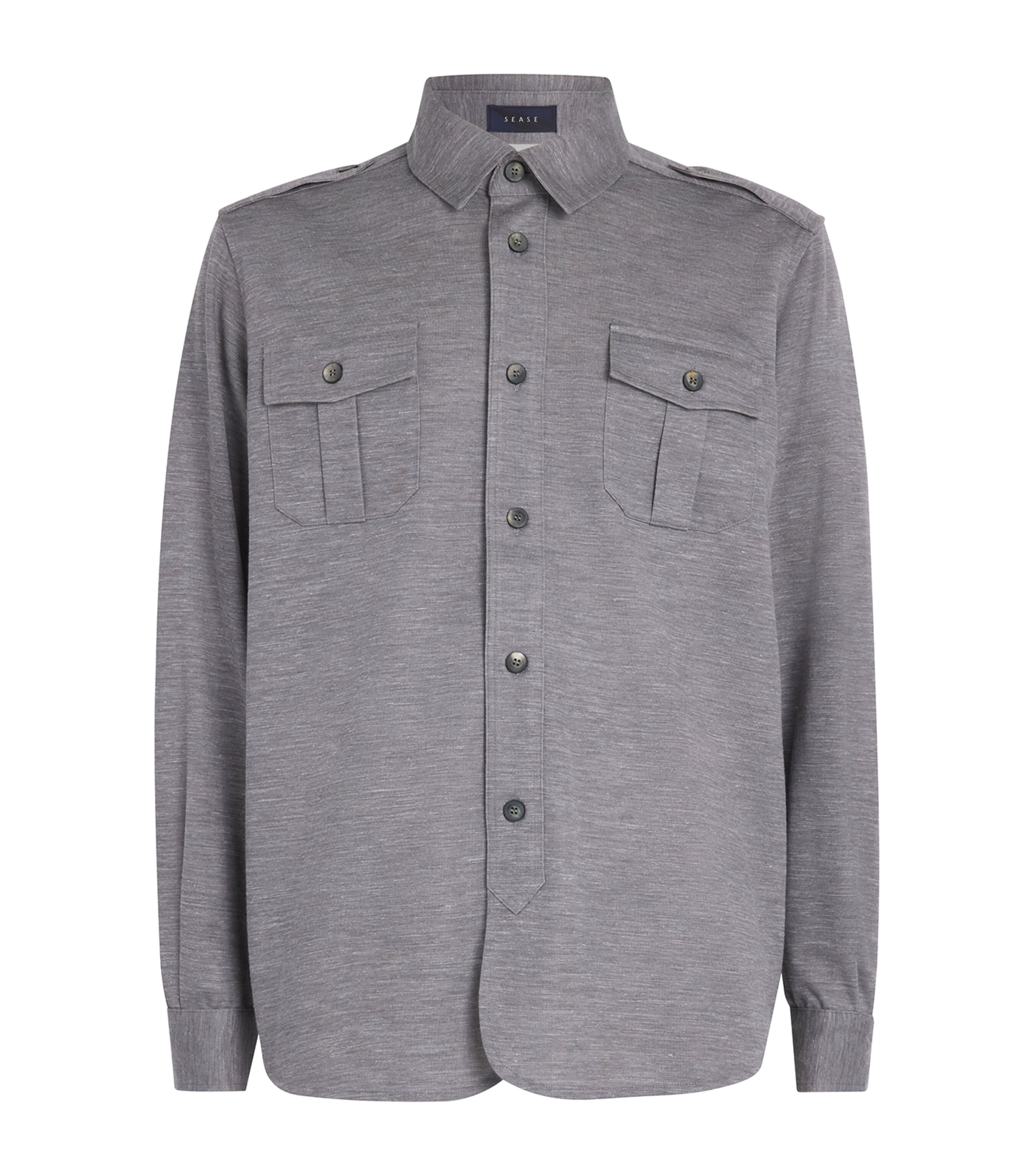 Wool-Silk-Blend Overshirt N55-LEAD GREY Image 1