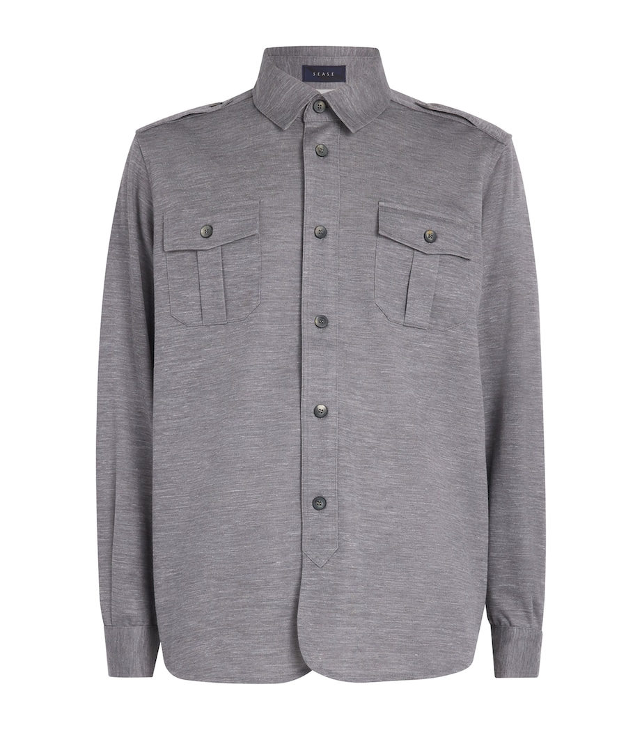 Wool-Silk-Blend Overshirt N55-LEAD GREY Image 1
