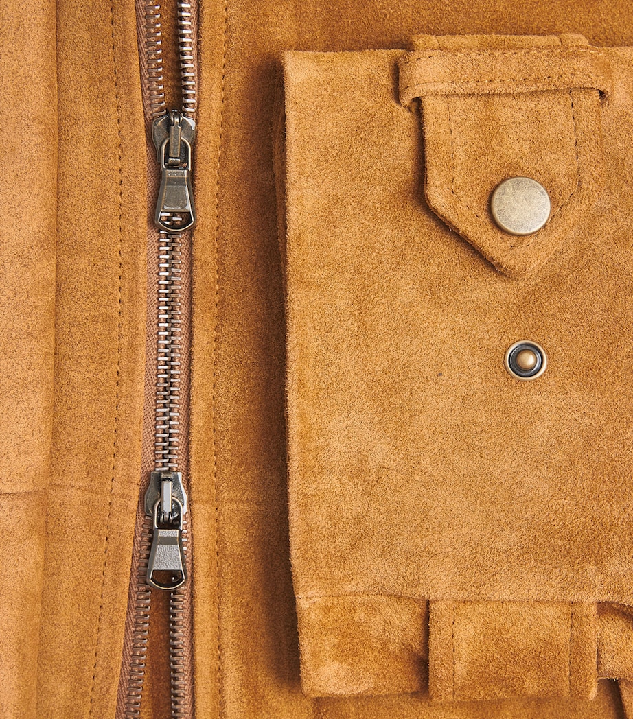 Veronica Beard Womens Suede Bateman Jacket Acorn Image 6