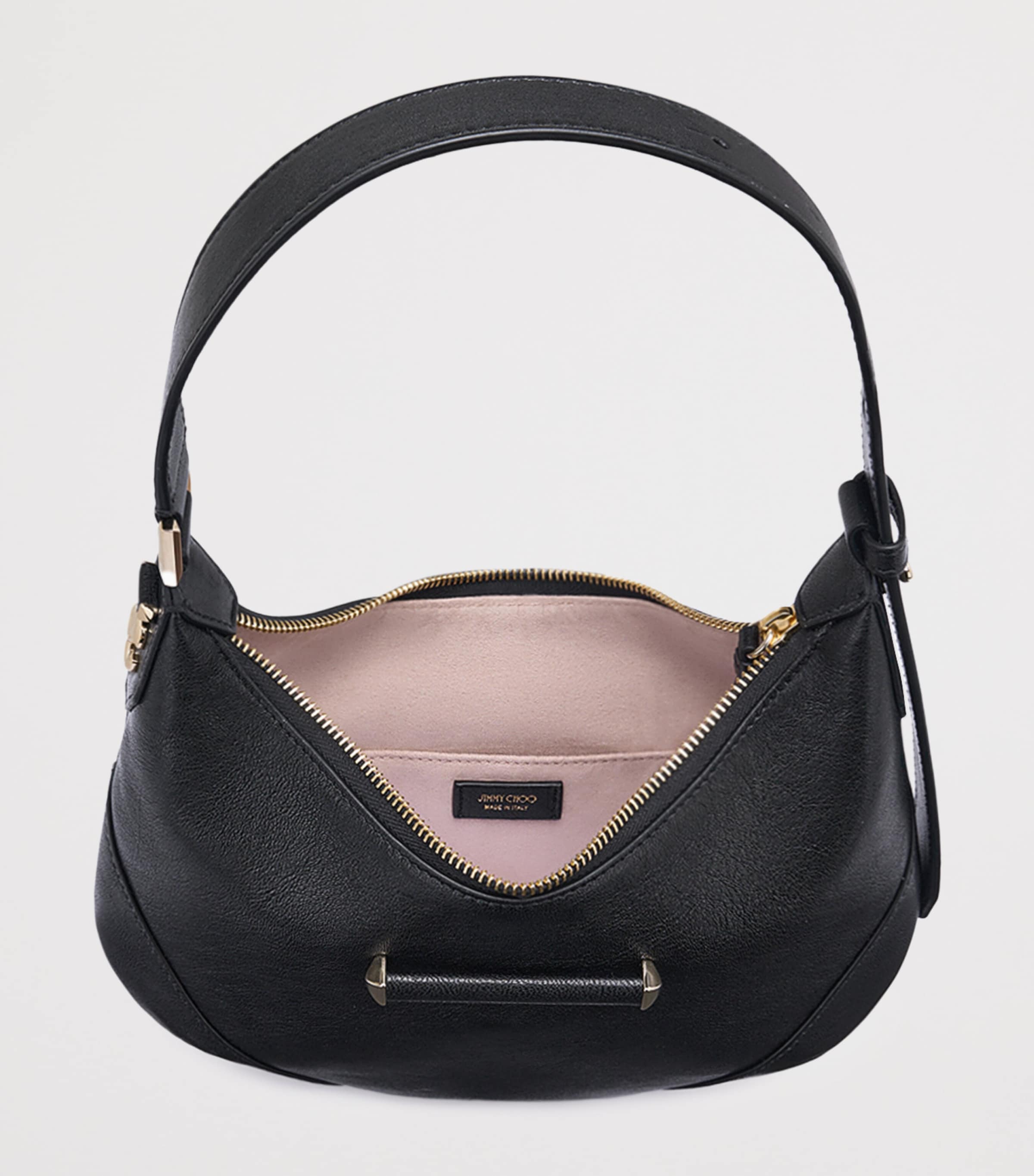 Small Leather Bar Shoulder Bag BLACK/SHINY GOLD Image 4