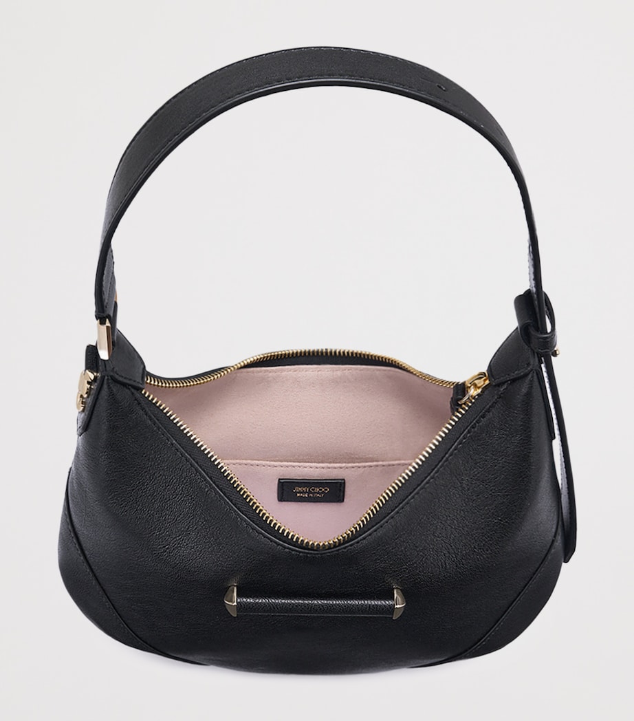 Small Leather Bar Shoulder Bag BLACK/SHINY GOLD Image 4