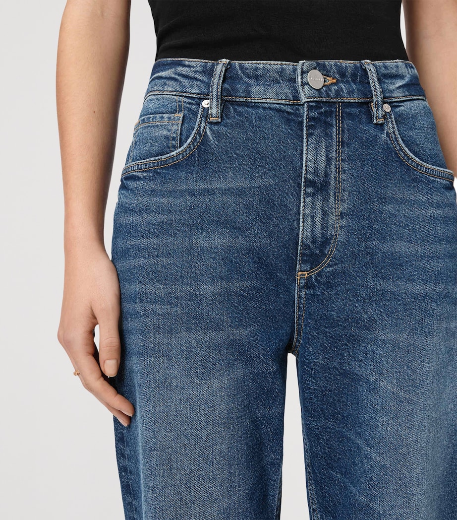 AllSaints Womens Bootcut Fable Mid-Rise Jeans Mid Indigo Image 7