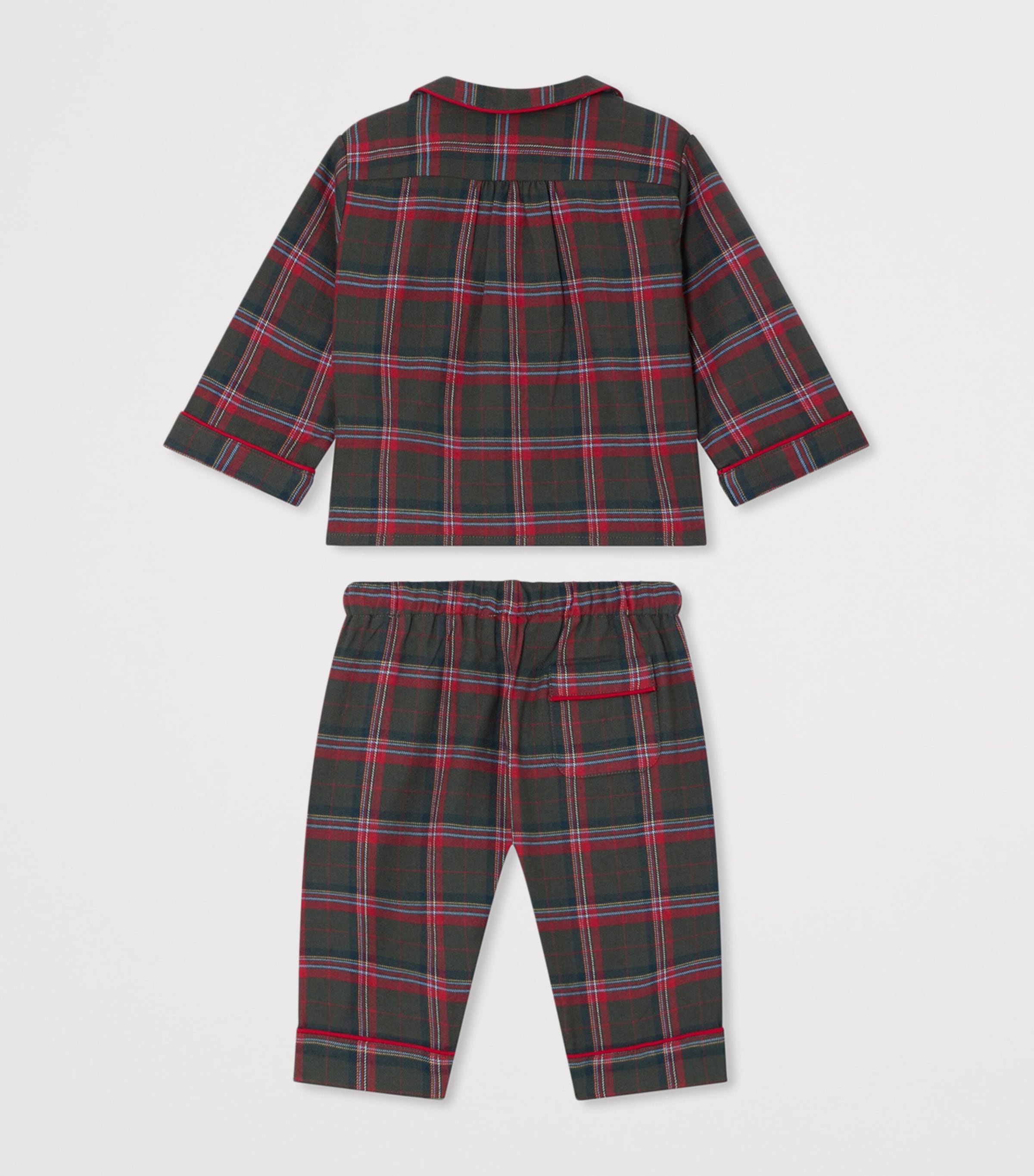 Organic Cotton Plaid Joan Pyjamas (6-18 Months) CA KAKI FONCE Image 2