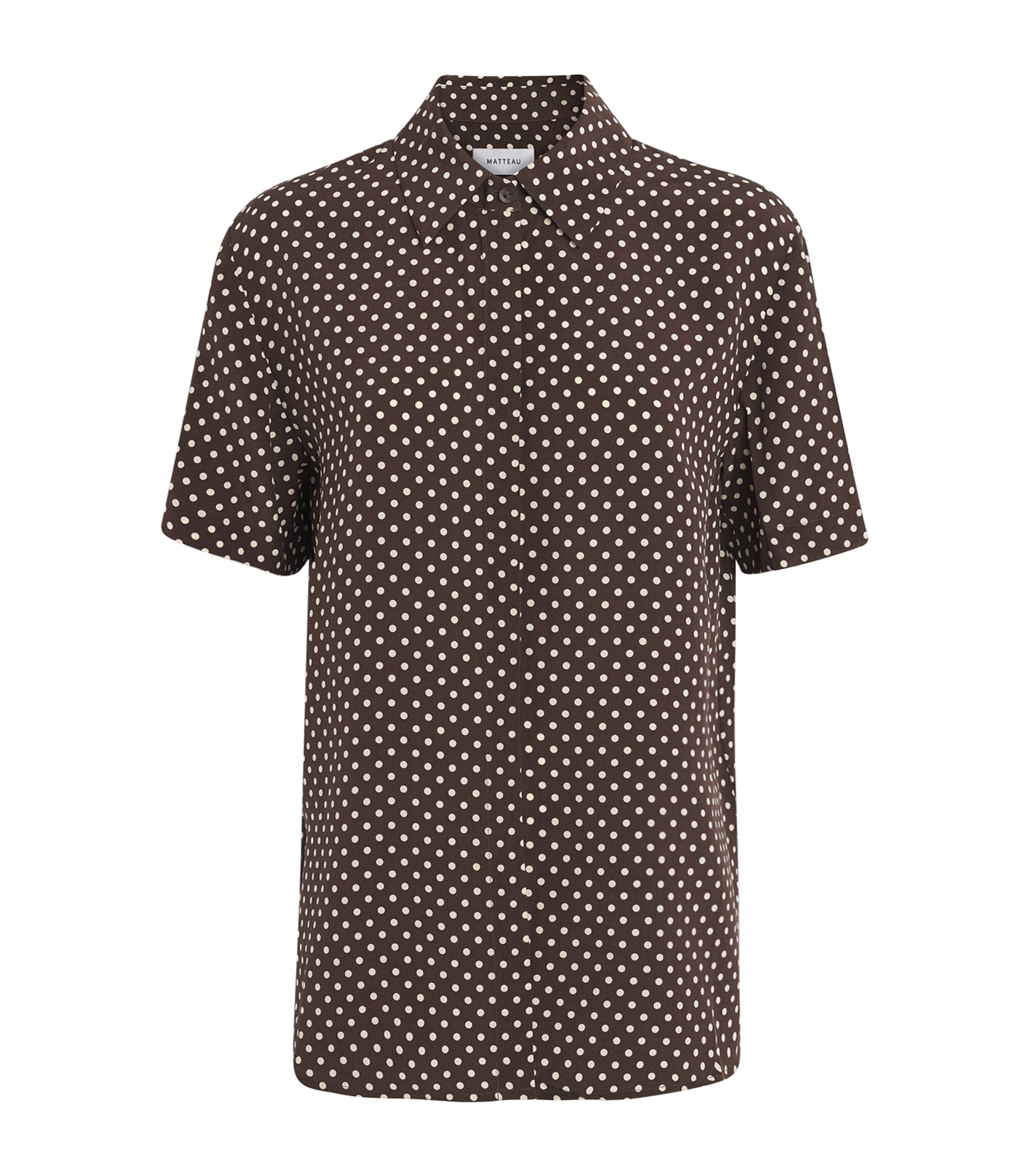 Matteau Womens Silk Polka Dot Shirt Plka Dot Plk Chc Image 1