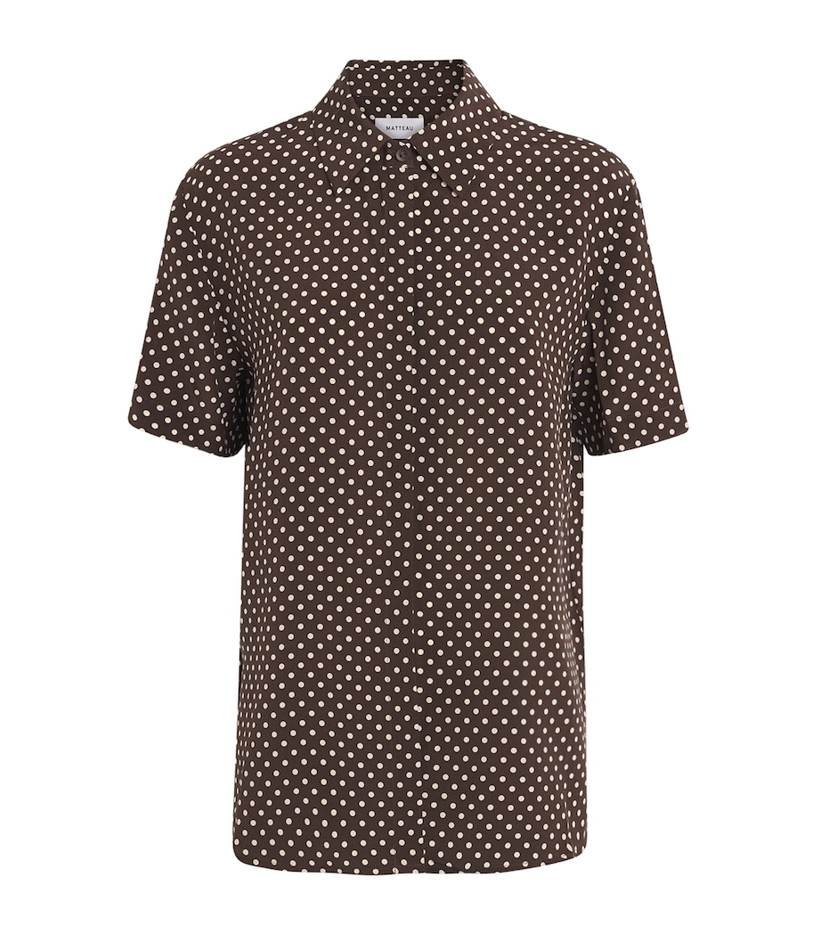 Matteau Womens Silk Polka Dot Shirt Plka Dot Plk Chc Image 1