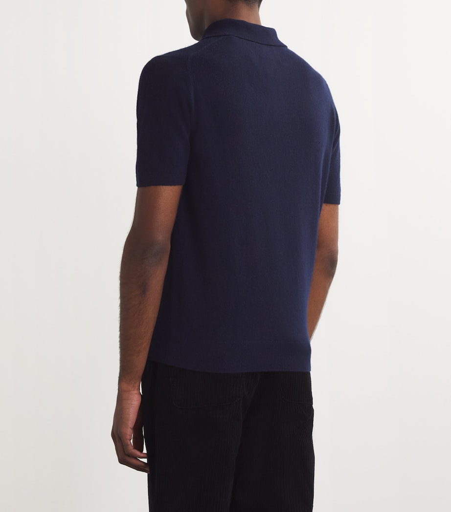 Cashmere Polo Shirt T&D NAVY Image 4