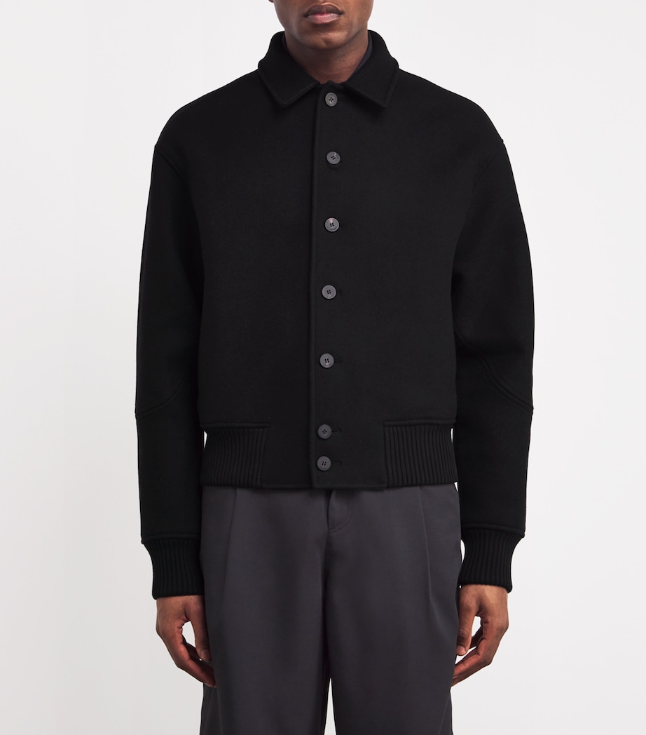 Virgin Wool Bomber Jacket BLACK Image 3