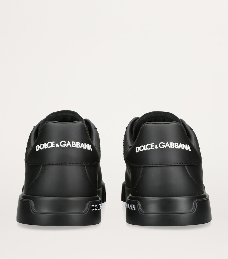 Leather Portofino Sneakers BLACK Image 2