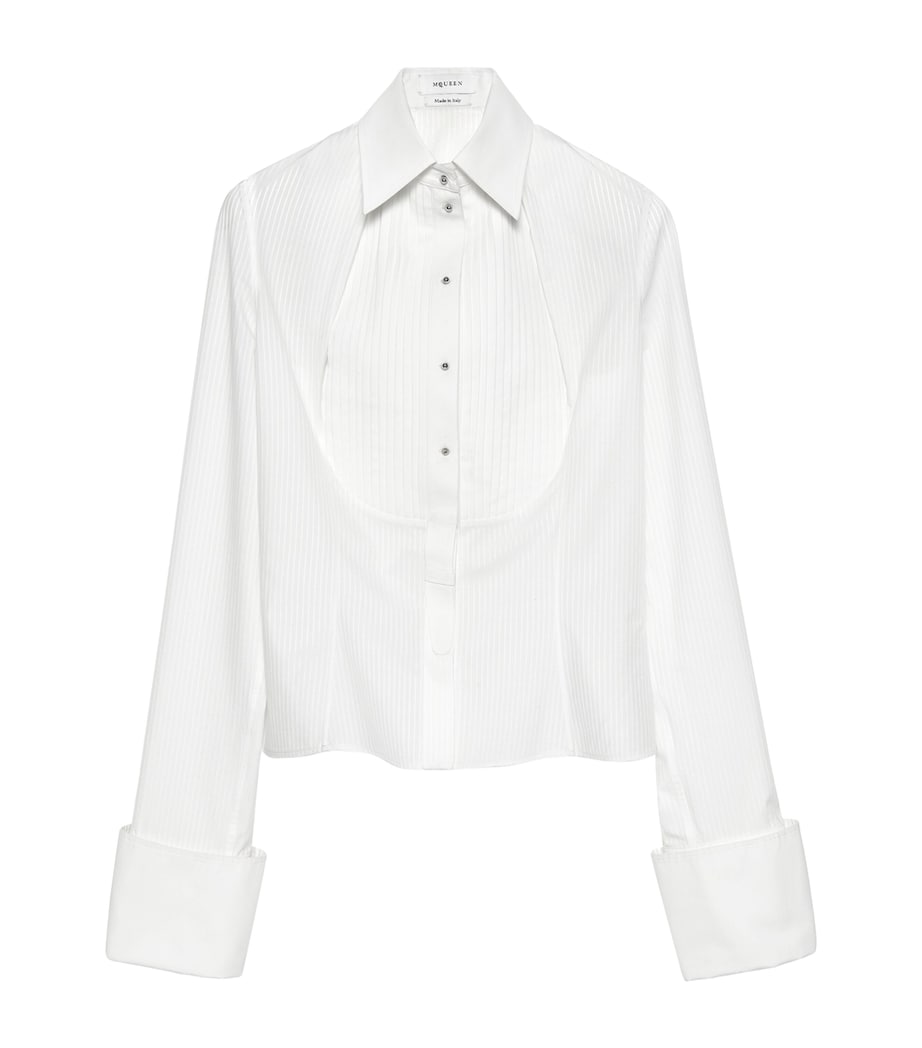 McQueen Womens Cotton Stripe Tuxedo Shirt Image 1