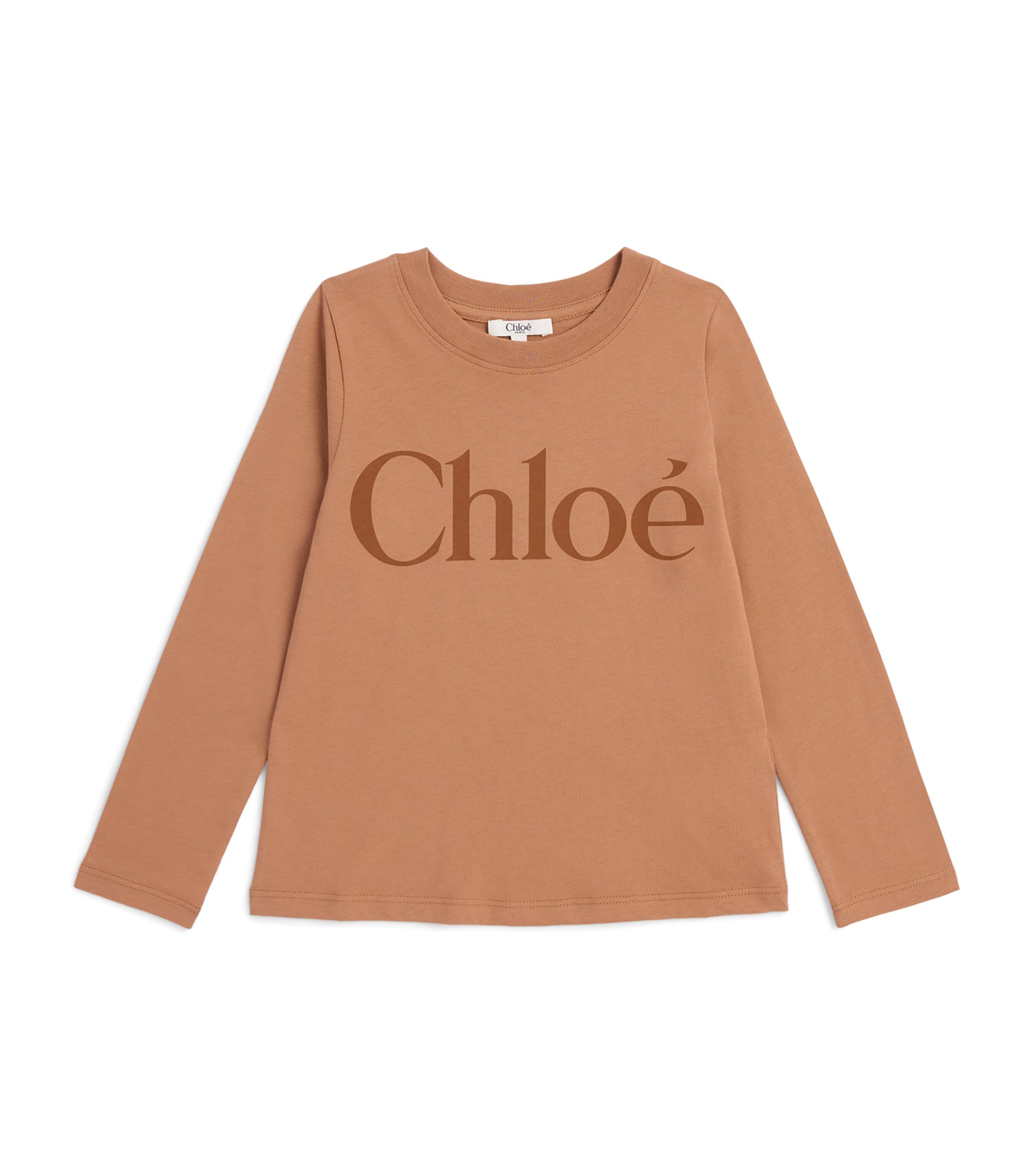 Chloé Kids Cotton Logo Long-Sleeve T-Shirt (4-14 Years) Thrush Image 1
