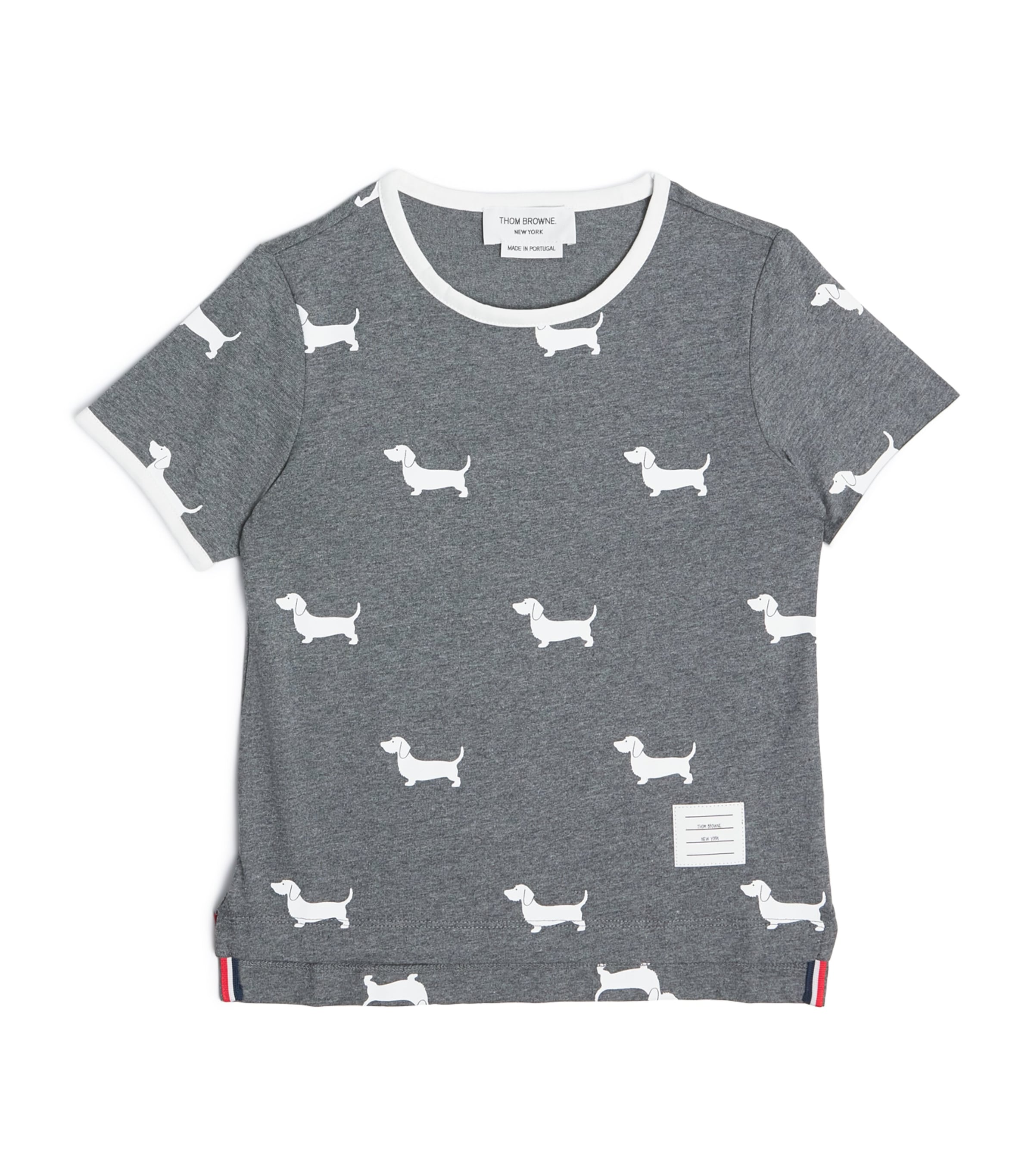 Thom Browne Cotton Dog T-shirt In Grey