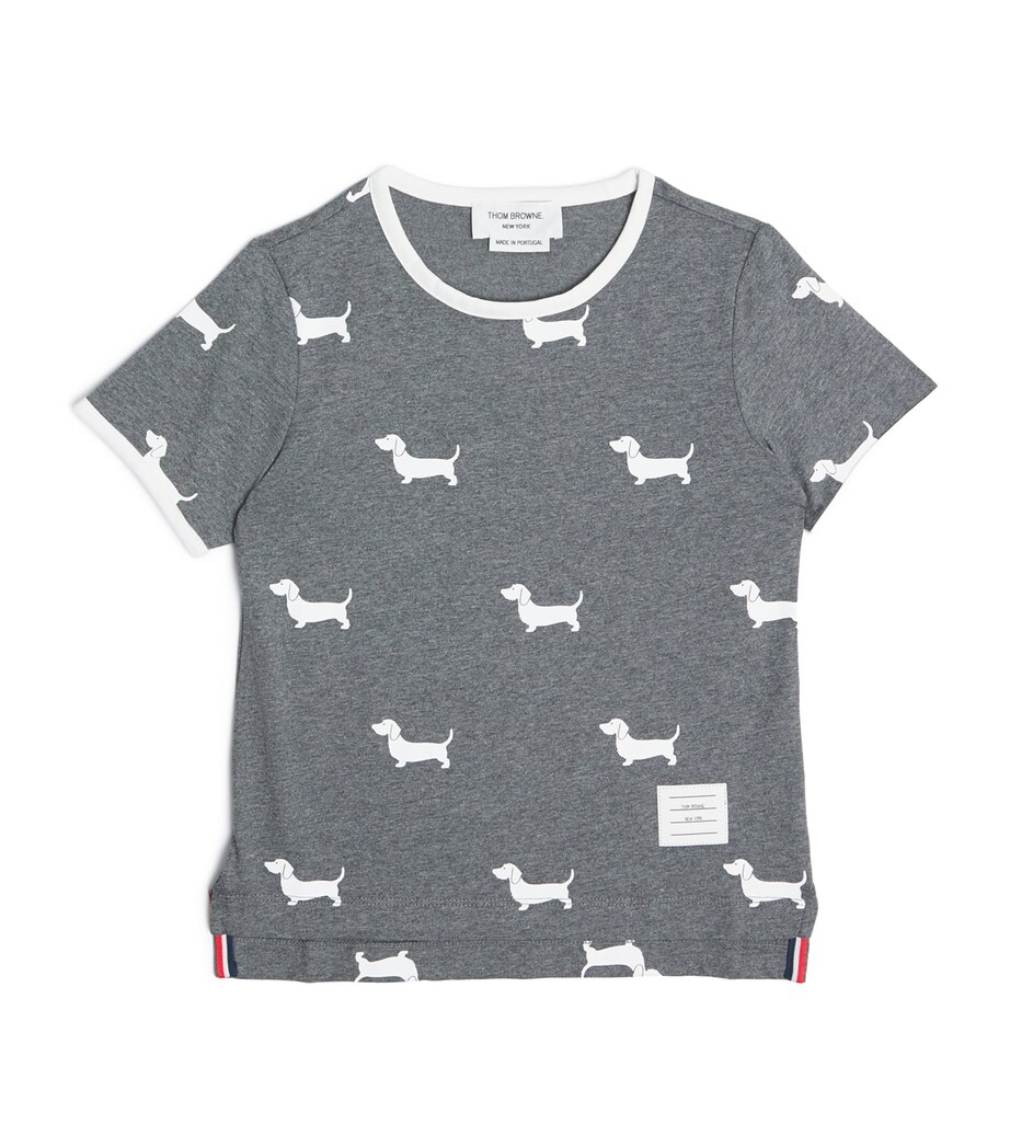 Thom Browne Kids Cotton Dog T-Shirt (2-12 Years) Med Grey Image 1