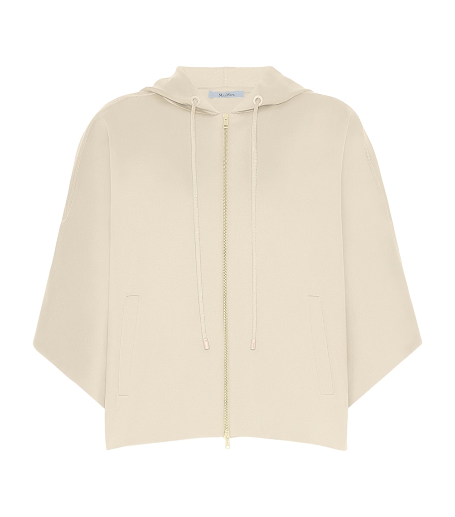 Max Mara Womens Technical Jersey Cropped Hoodie Stone Image 1