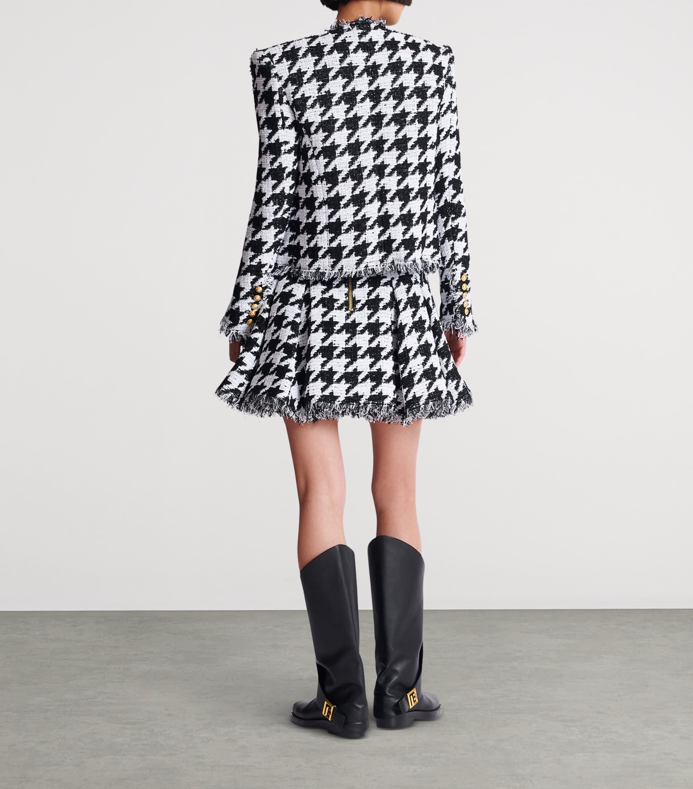 Tweed Houndstooth Jacket GAB BLANC/NOIR Image 7