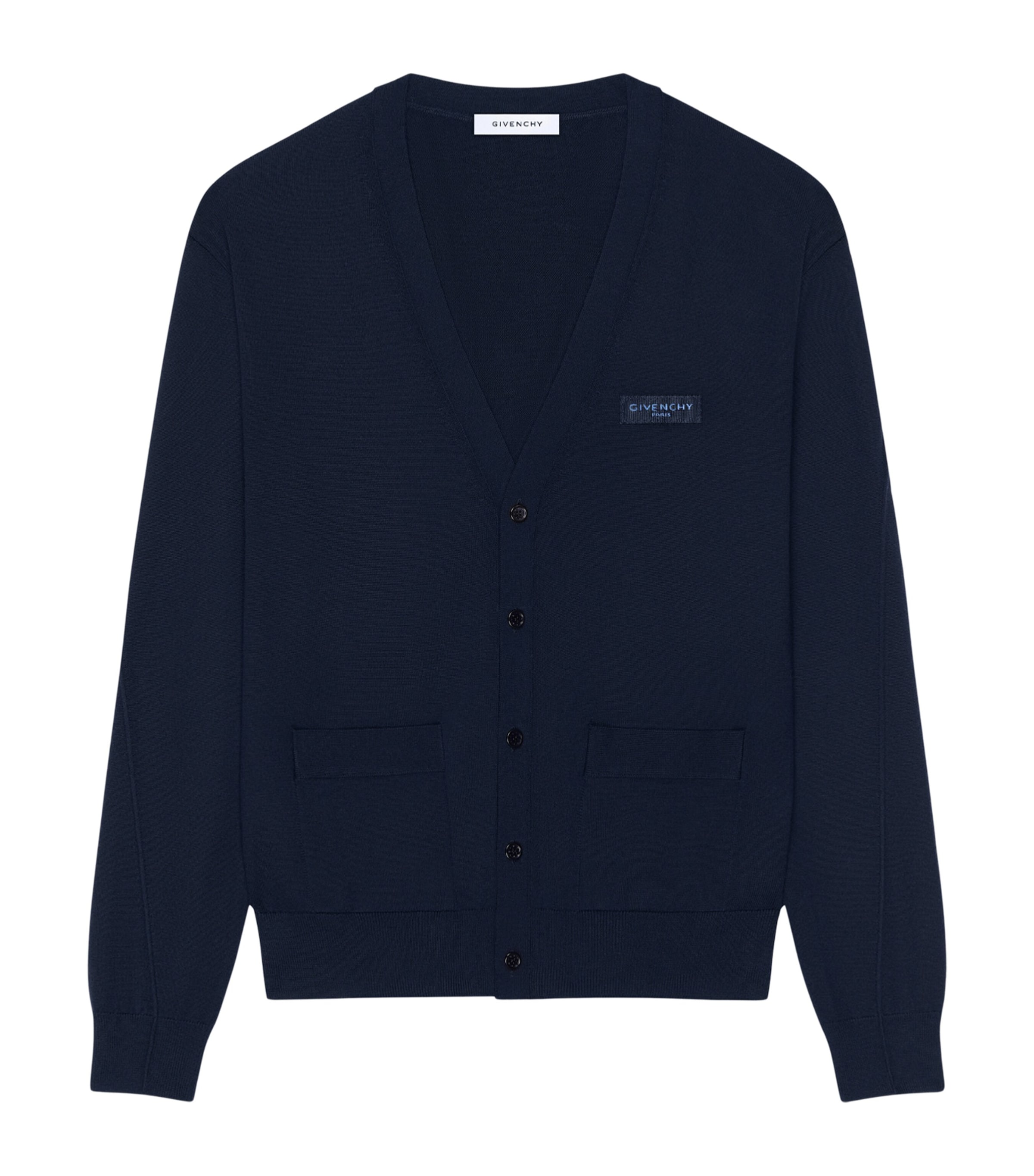 Givenchy Mens Wool Logo-Tab Cardigan Image 1