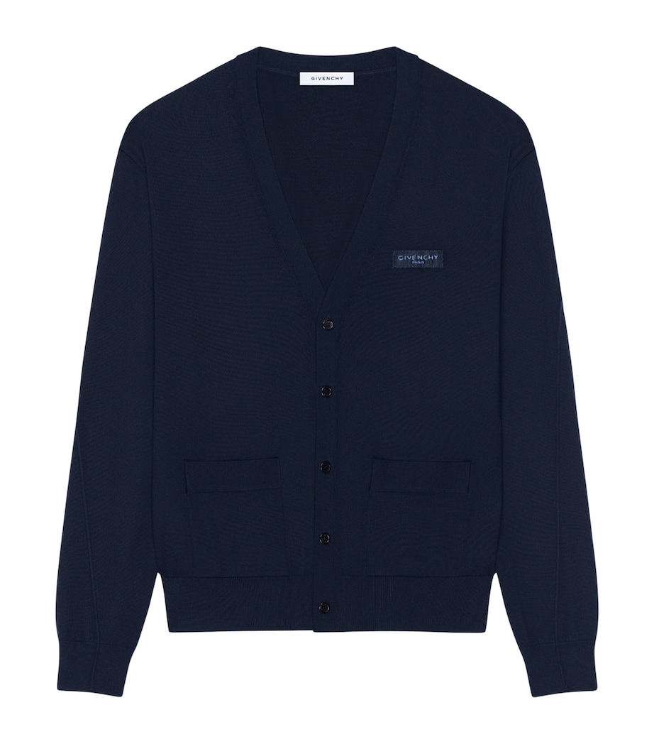 Givenchy Mens Wool Logo-Tab Cardigan Image 1