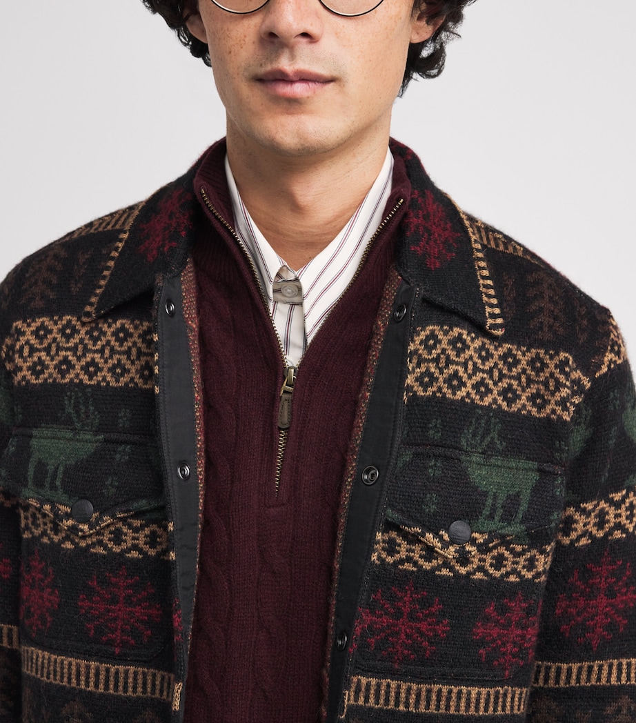 Alpaca-Wool Knitted Overshirt BLACK Image 6