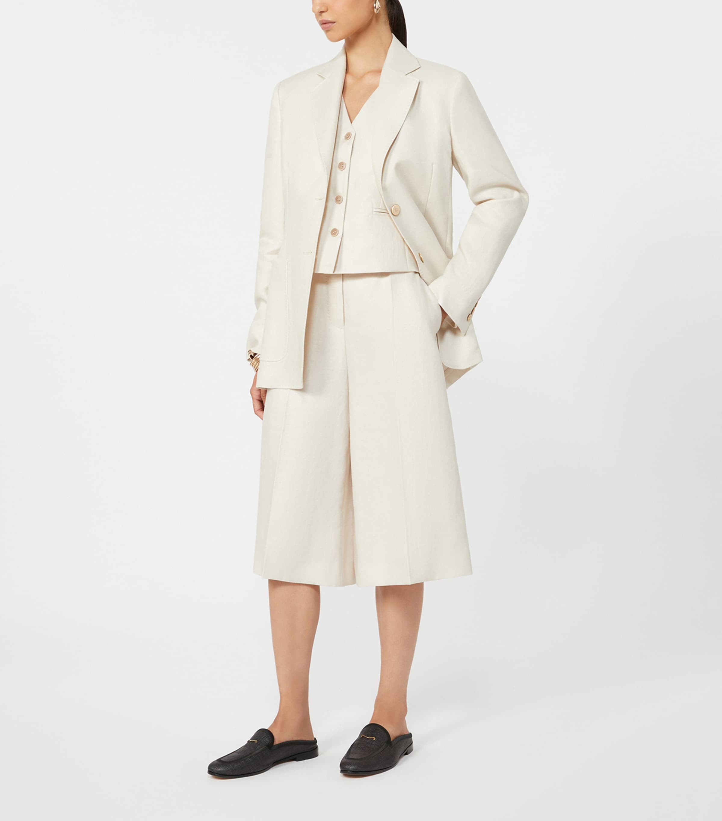 Max Mara Womens Linen Blazer Beige Image 2