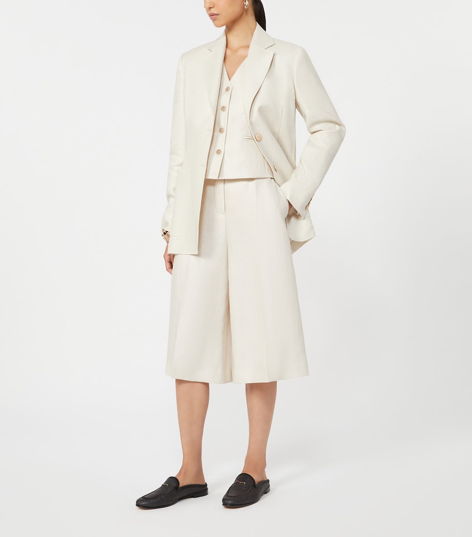 Max Mara Womens Linen Blazer Beige Image 2
