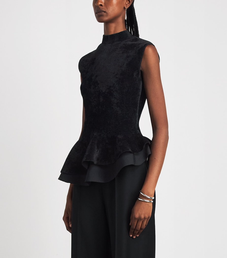 Roland Mouret Womens Asymmetric Peplum Top Black Image 4