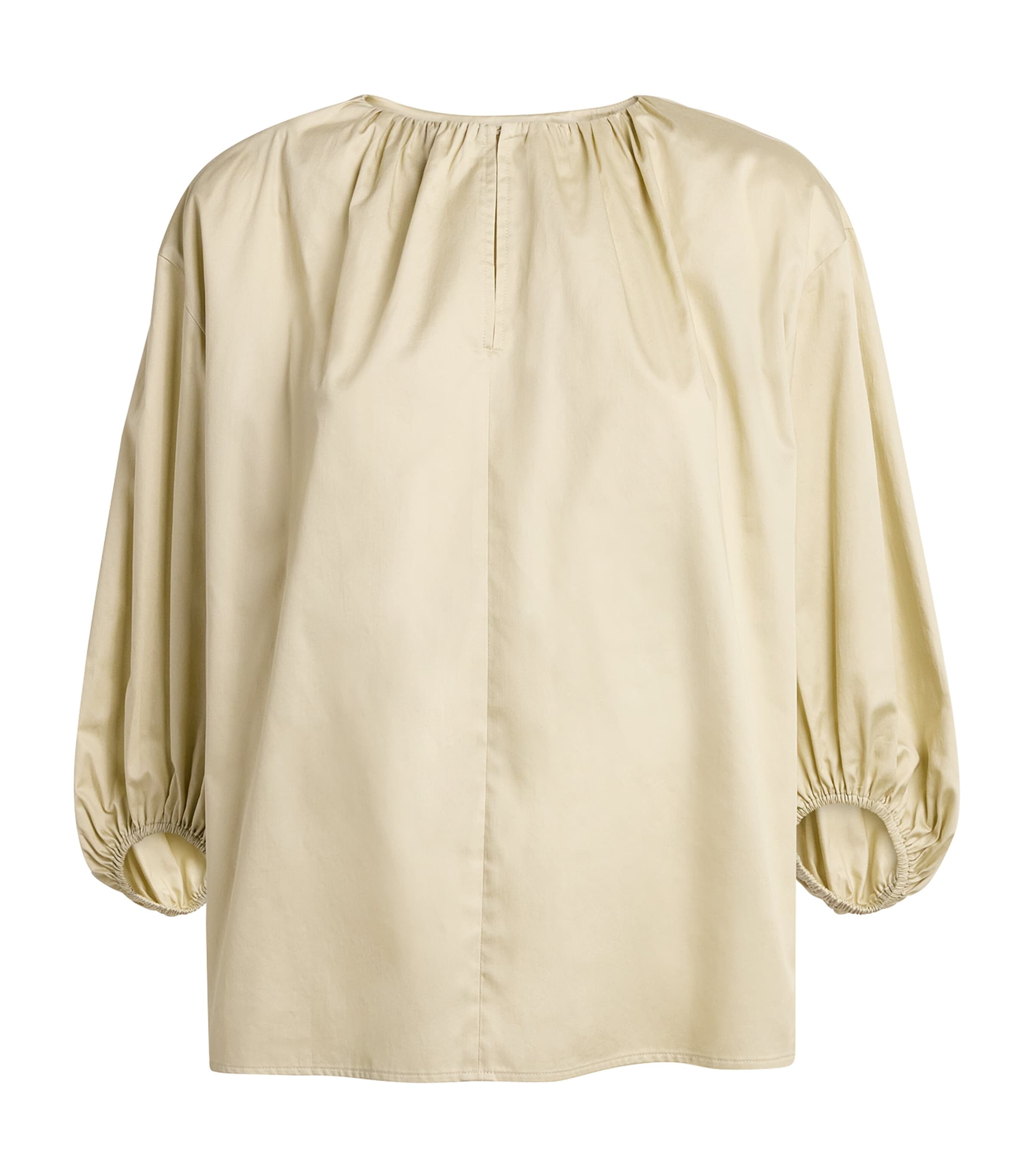 Joseph Cotton Sateen Godin Blouse In Neutral