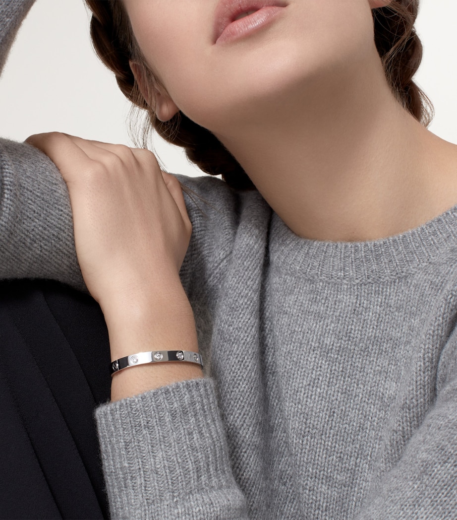 White Gold and Diamond LOVE Bangle WHITE GOLD Image 9