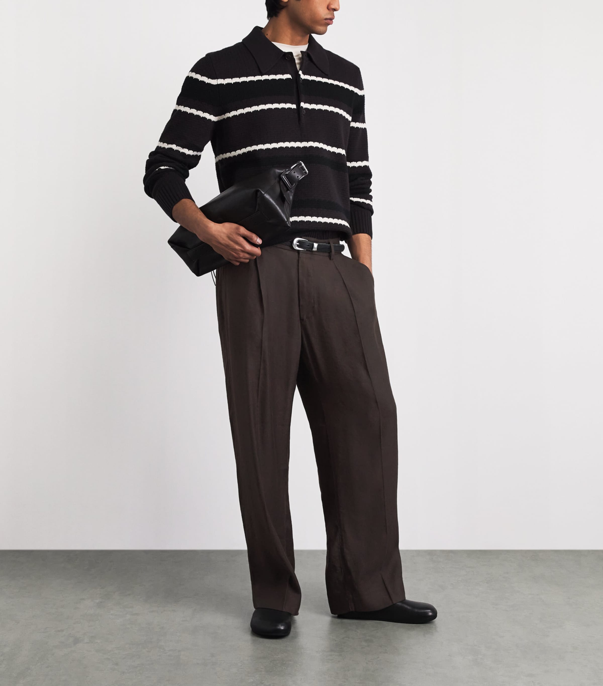 NN.07 Mens Kay Wide-Leg Trousers Deep Truffle Image 2