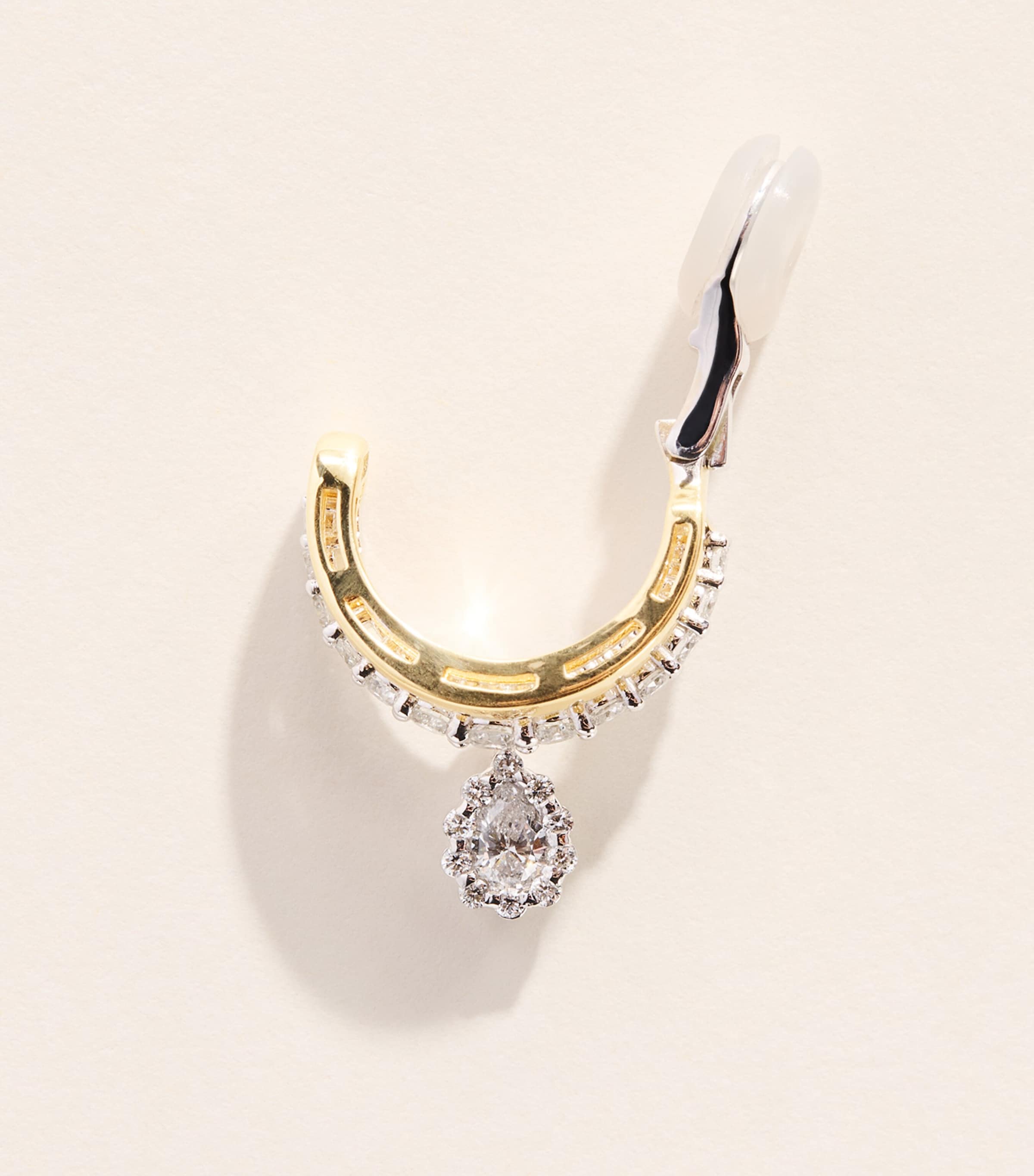Yeprem Mixed Gold and Diamond Whisper Ear Cuff Image 6