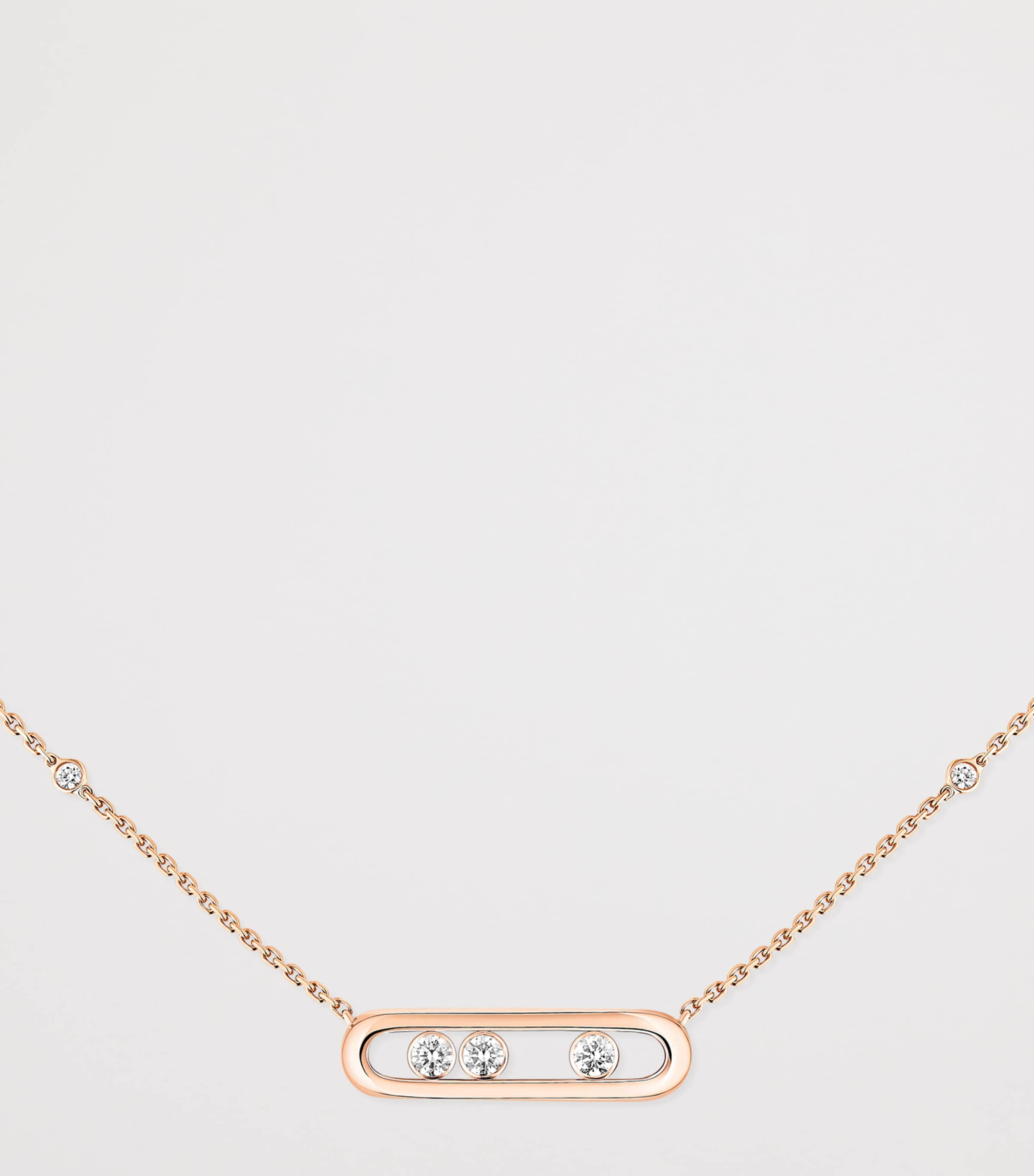 Messika Move Classique Pink Gold and Diamond Necklace (0.14ct) Pink Gold Image 3