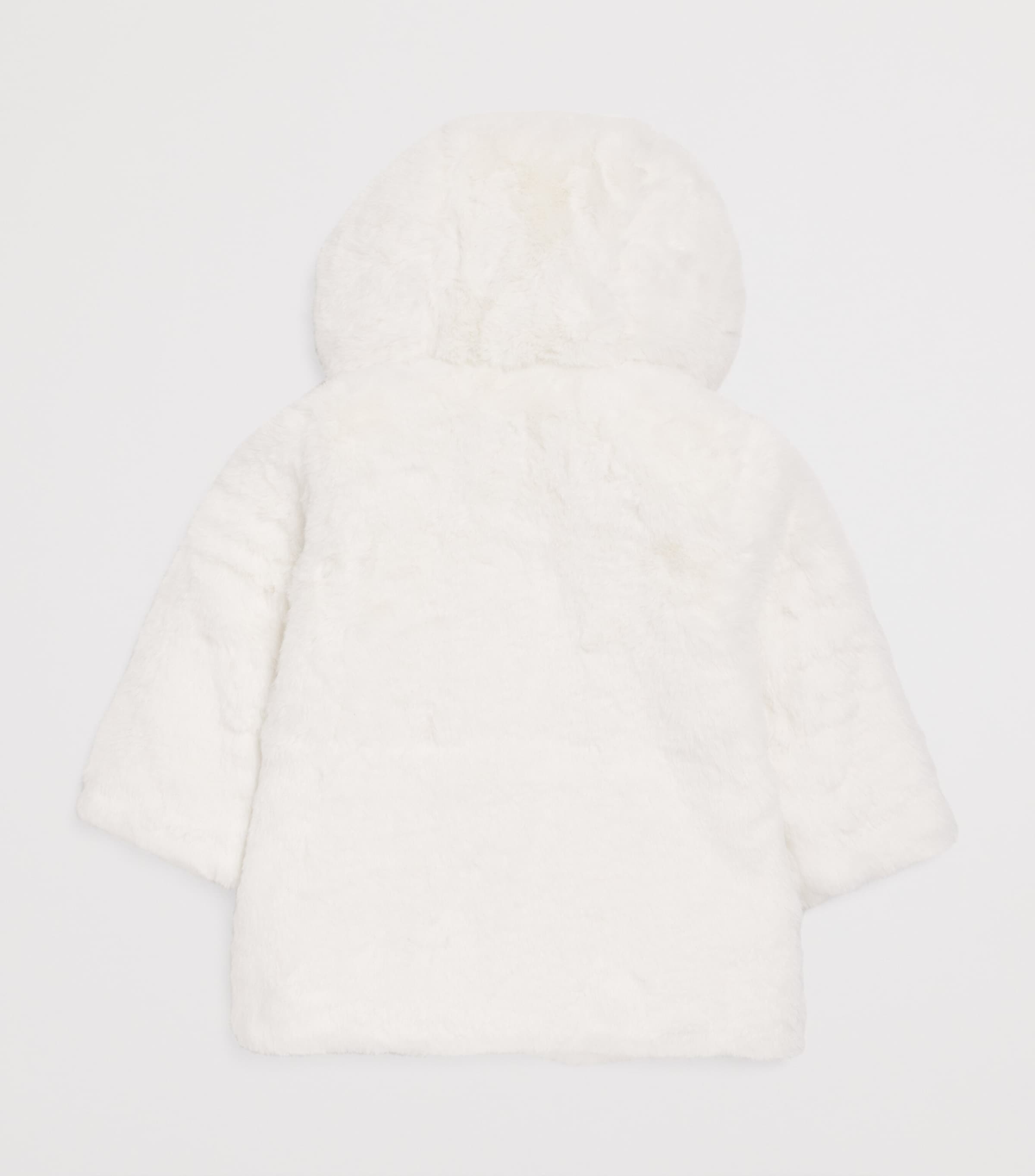 Faux Fur Hooded Coat (3 Months - 4 Years) 13NACRE Image 2