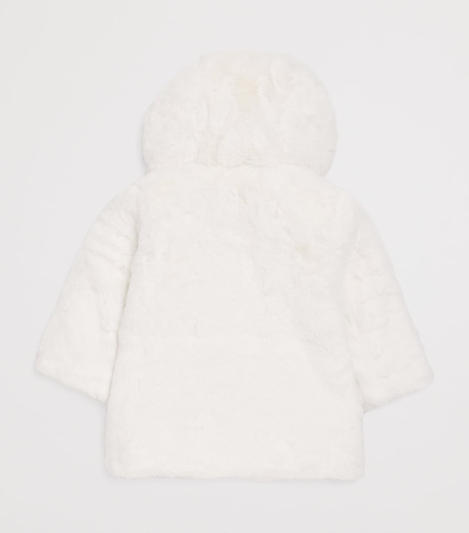 Faux Fur Hooded Coat (3 Months - 4 Years) 13NACRE Image 2